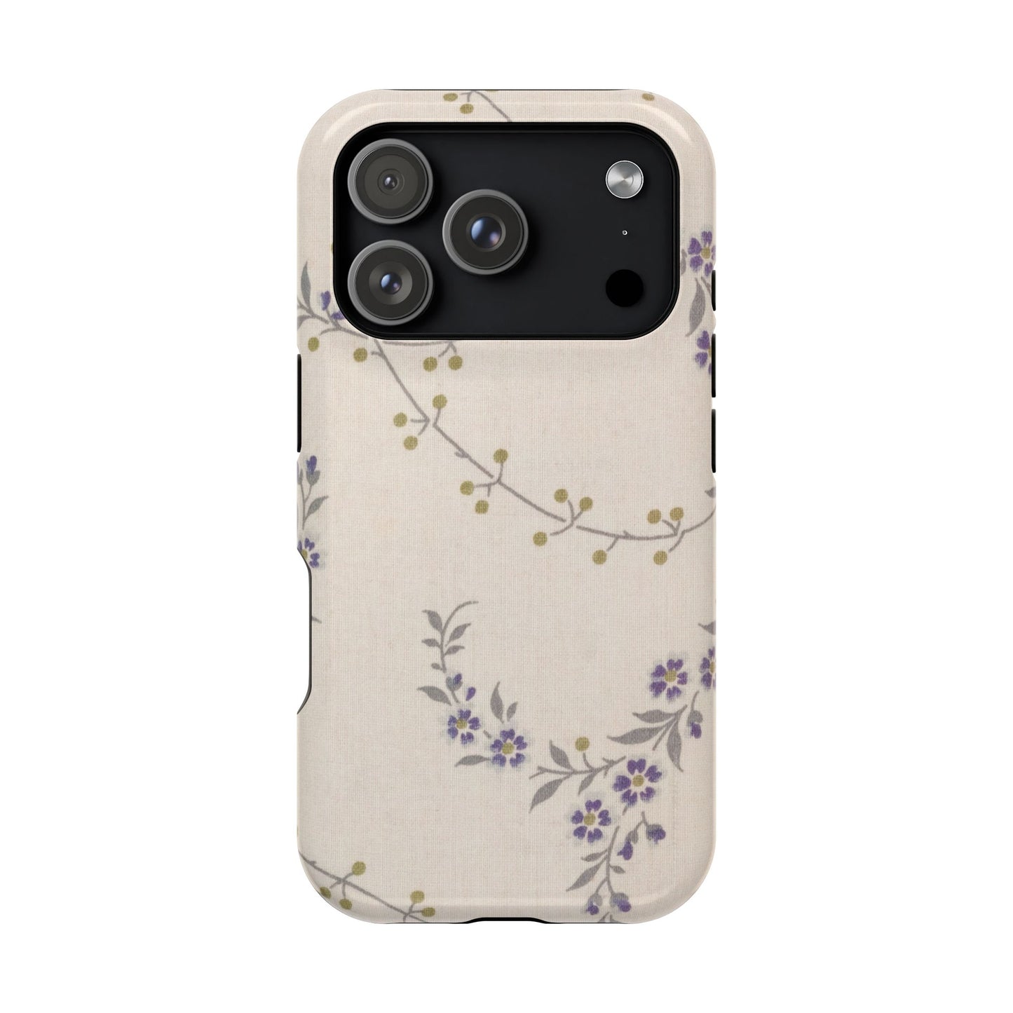 Purple Floral Design - Iphone Magnetic Tough Case