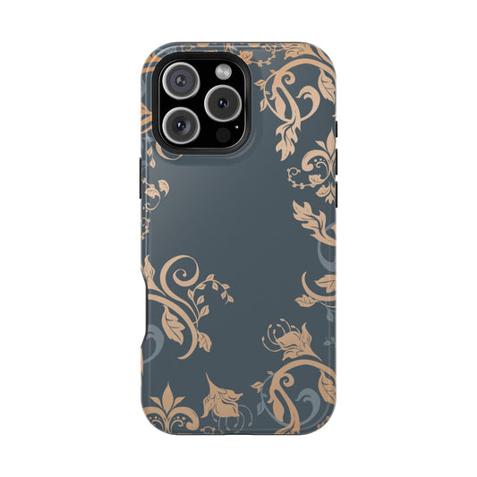 Gold flowers Iphone Magnetic Tough Cases