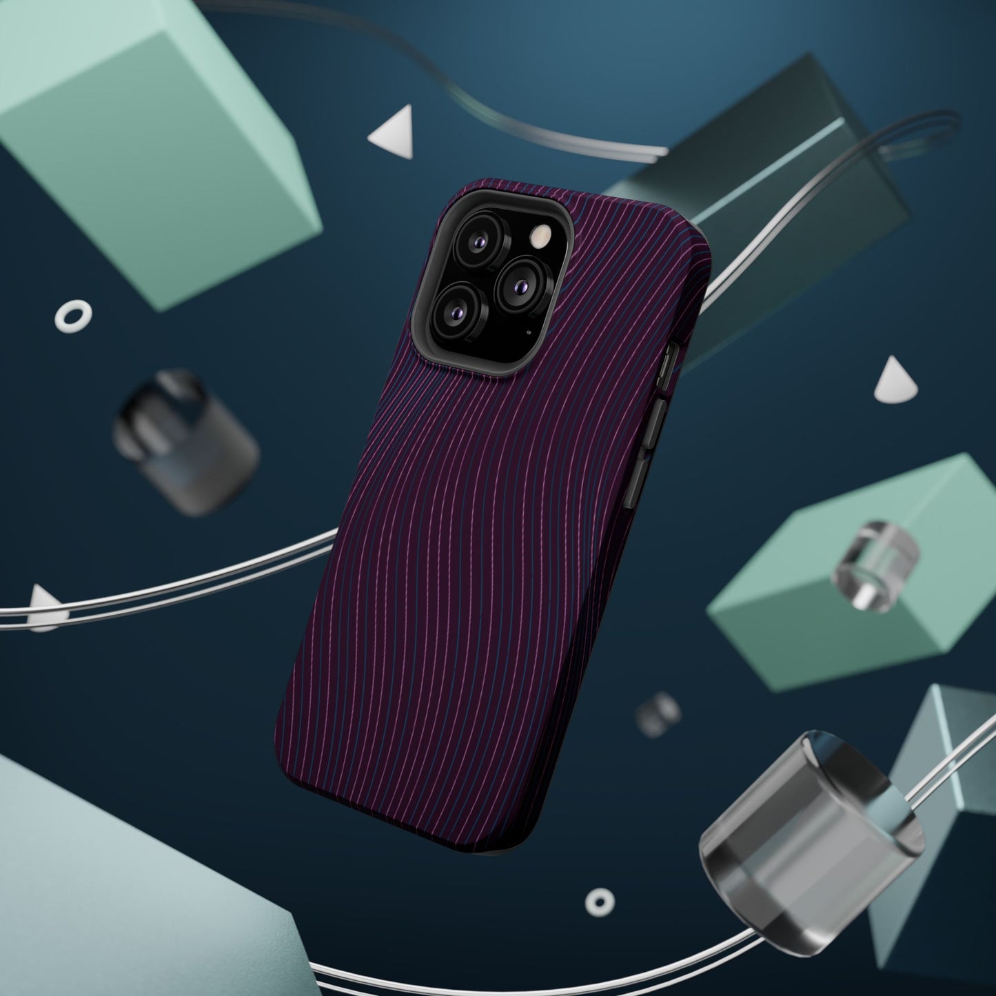 Purple Line Pattern Design - Iphone Magnetic Tough Case