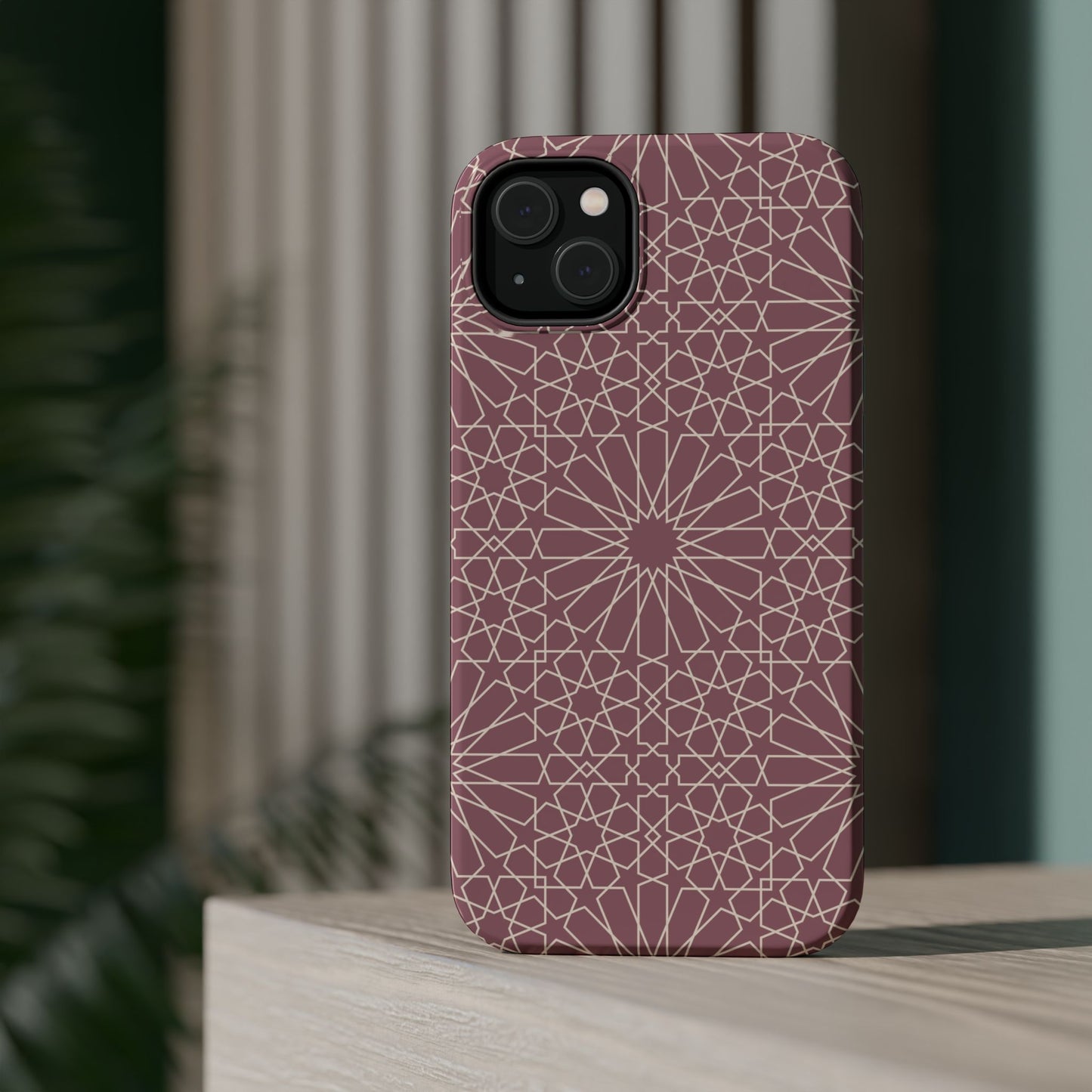 Pink Flower 🌸 Geometric Design Iphone Magnetic Tough Case