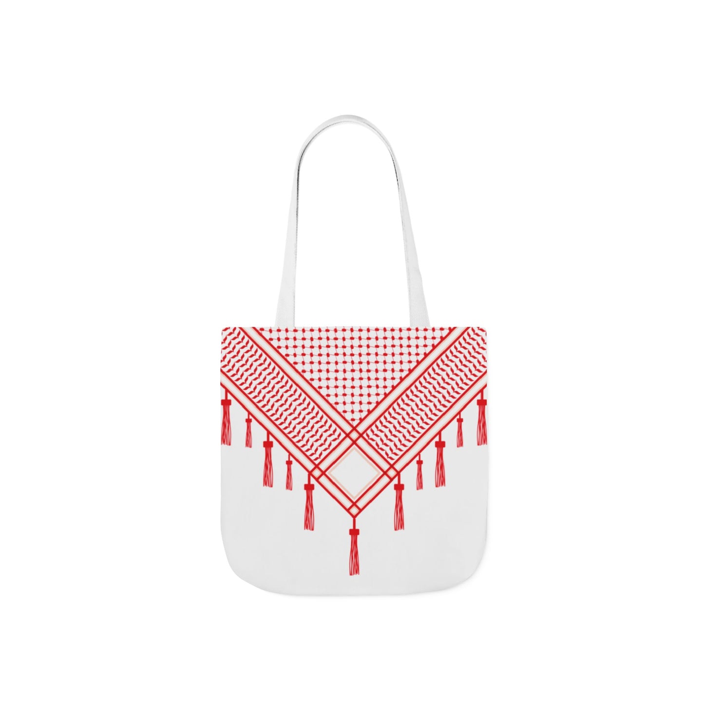Red and White Shmagh Design Tote Bag