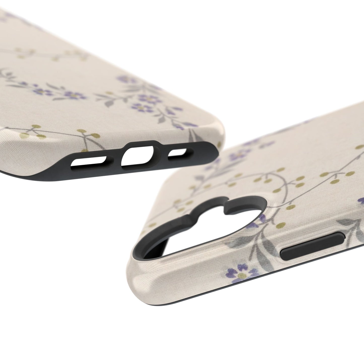 Purple Floral Design - Iphone Magnetic Tough Case