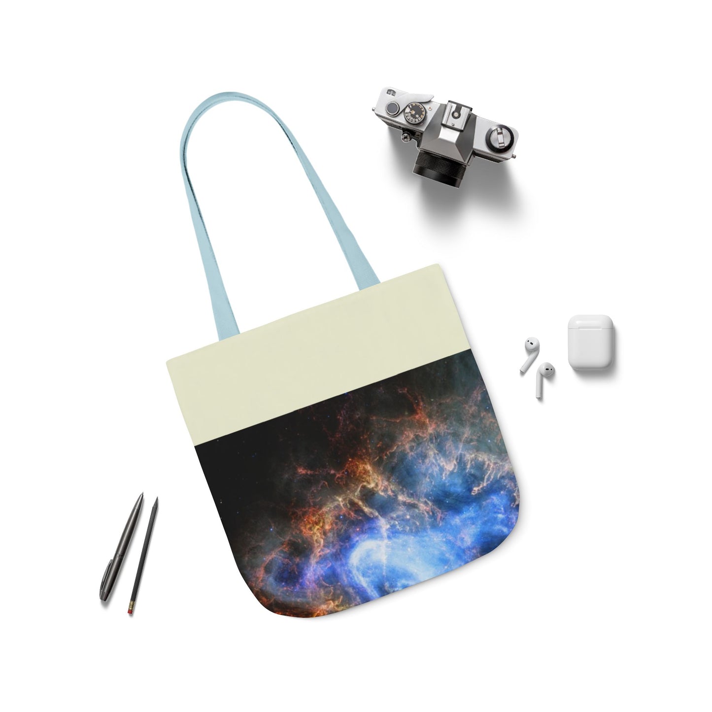 Crab Nebula Canvas Tote Bag, 3-Color Straps