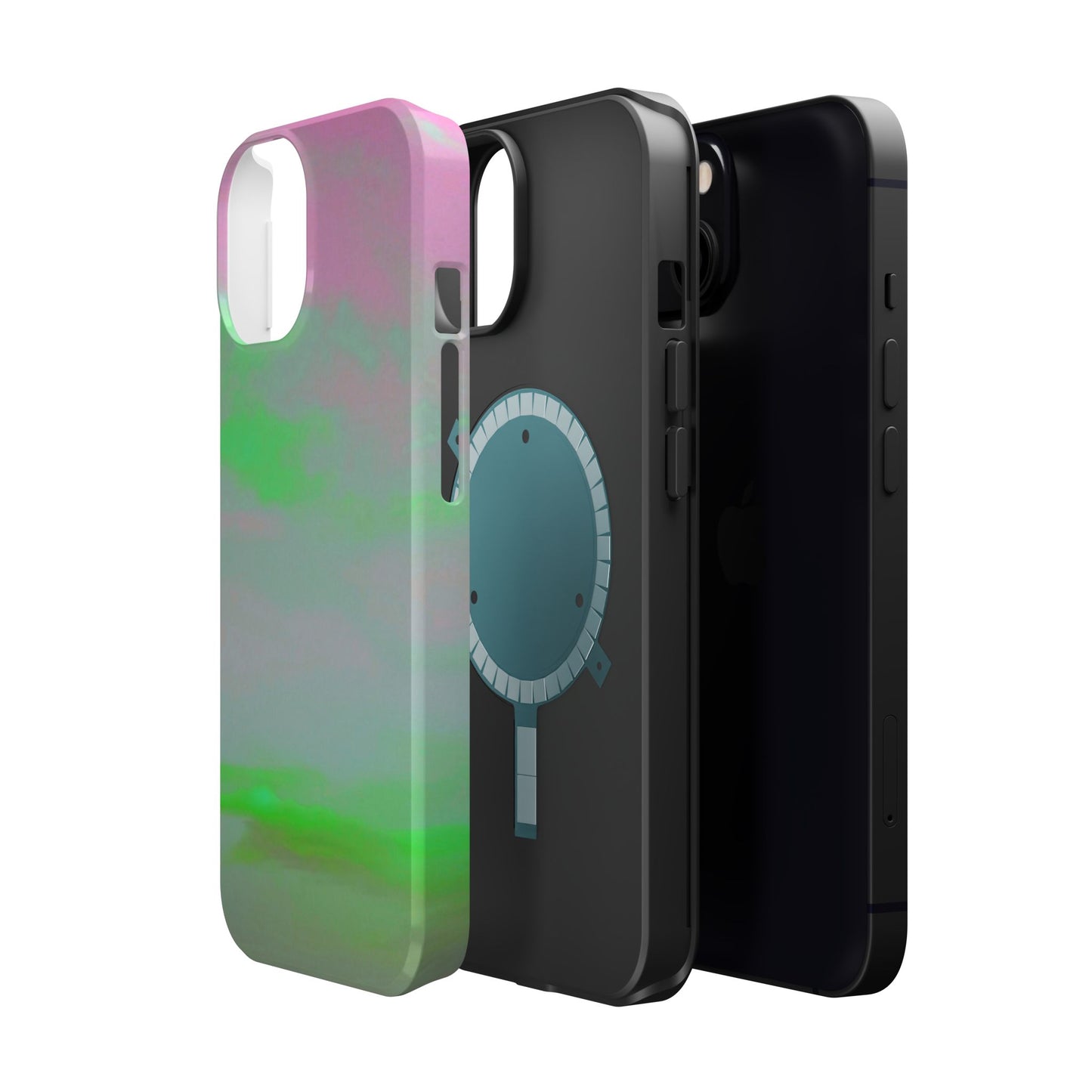 Green and pink sky Design - Iphone Magnetic Tough Case