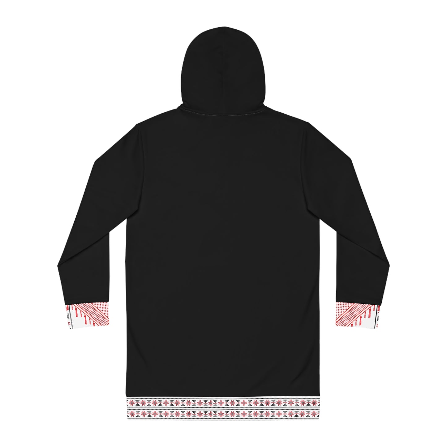 Red and White Hattah Design - Stylish Women's Hoodie Dress