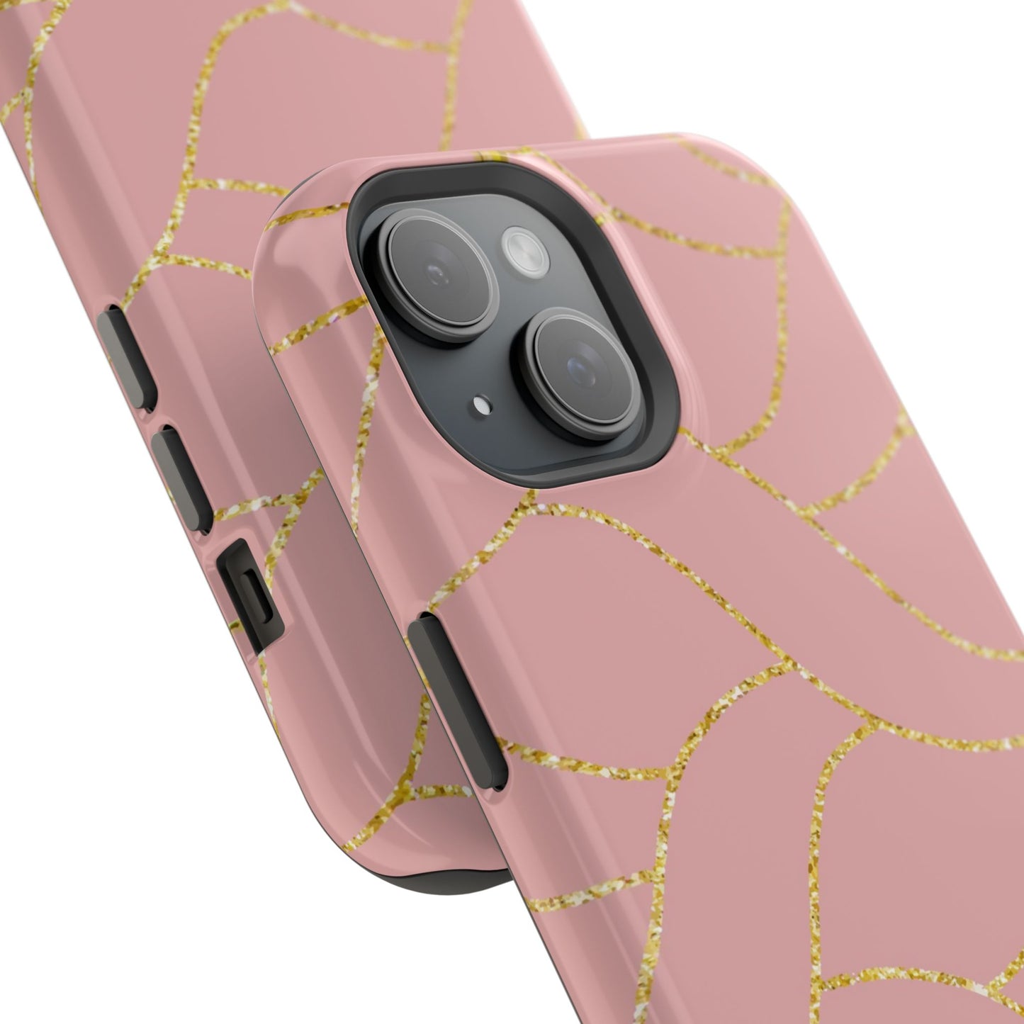 Pink and Gold Geometric Design - Iphone Magnetic Tough Case