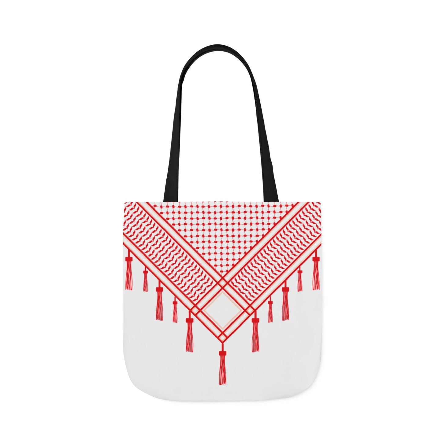 Red and White Shmagh Design Tote Bag