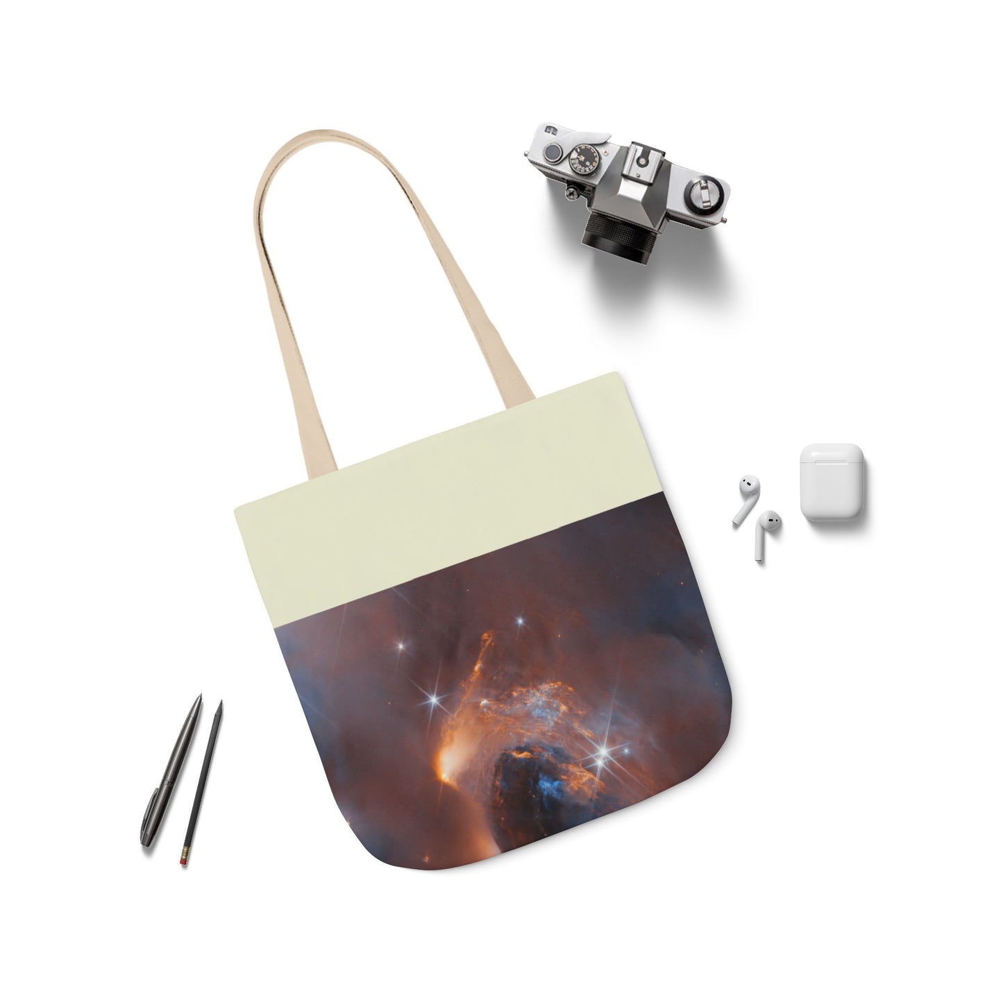 New-Born Star Canvas Tote Bag, 3-Color Straps
