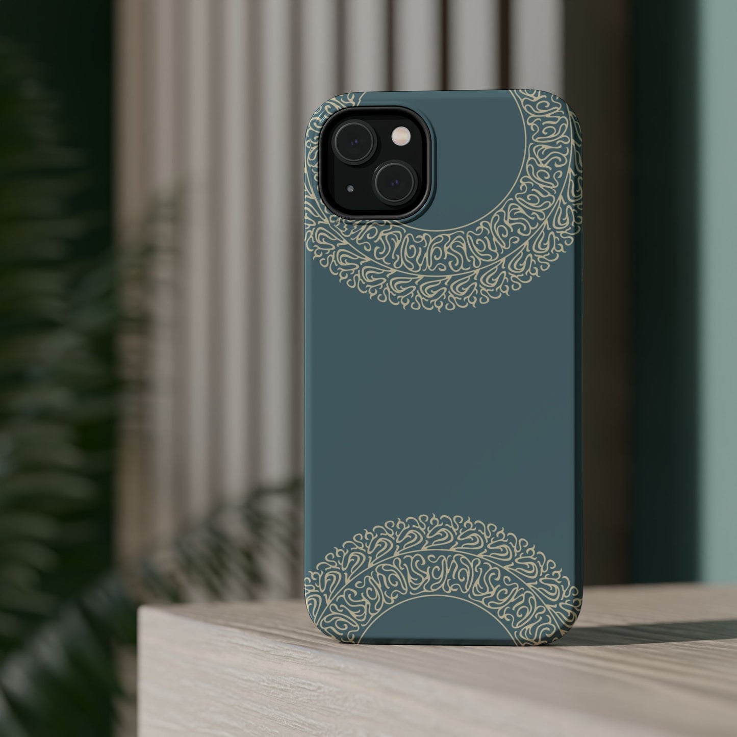 Beige geometric circle Design - Iphone Magnetic Tough Case