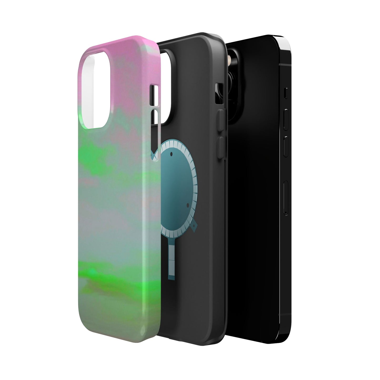 Green and pink sky Design - Iphone Magnetic Tough Case