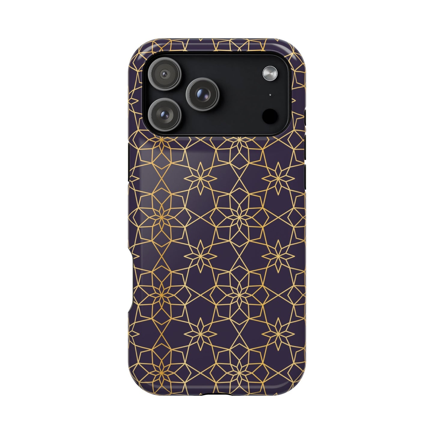 Gold and Purple Geometric Design Iphone Magnetic Tough Case