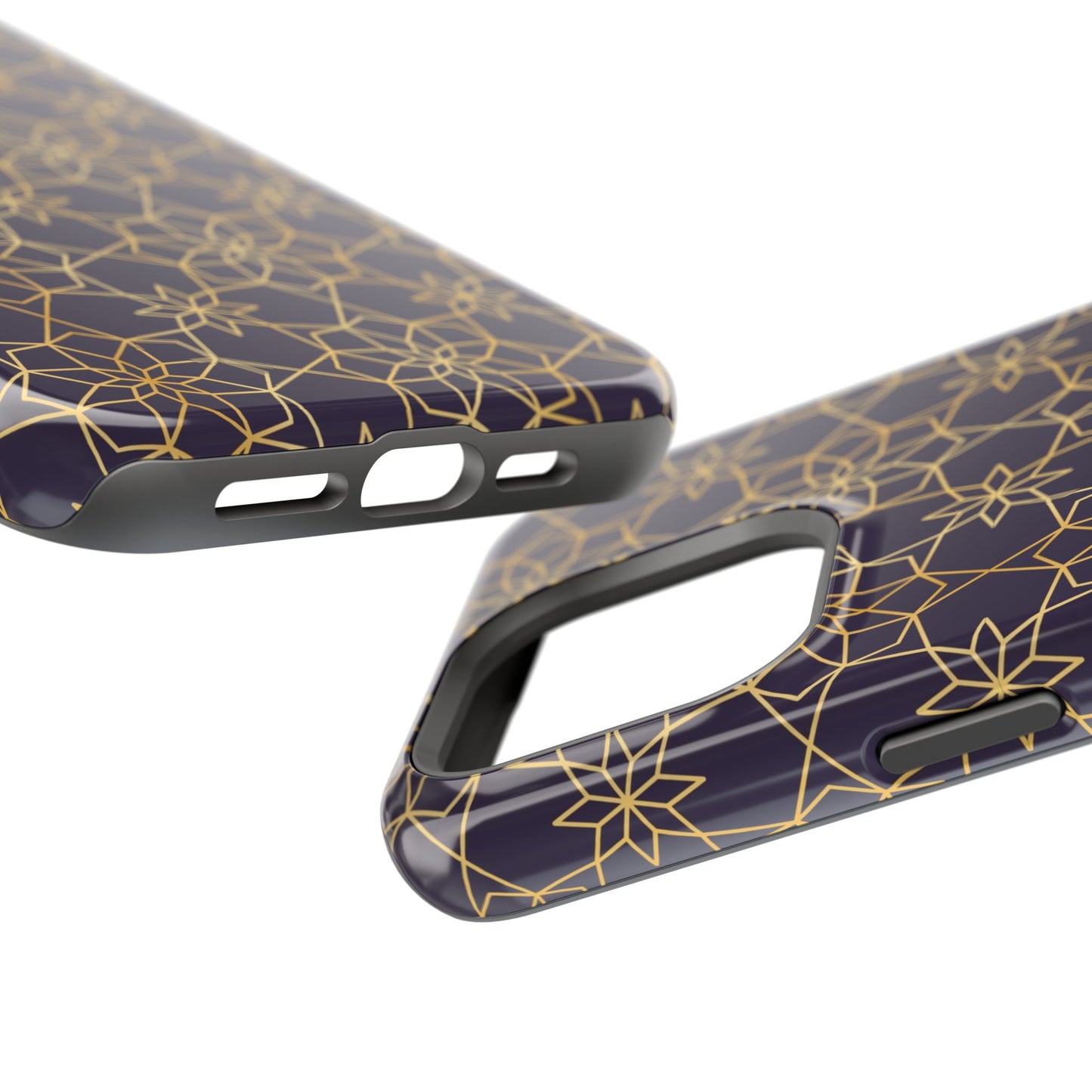 Gold and Purple Geometric Design Iphone Magnetic Tough Case