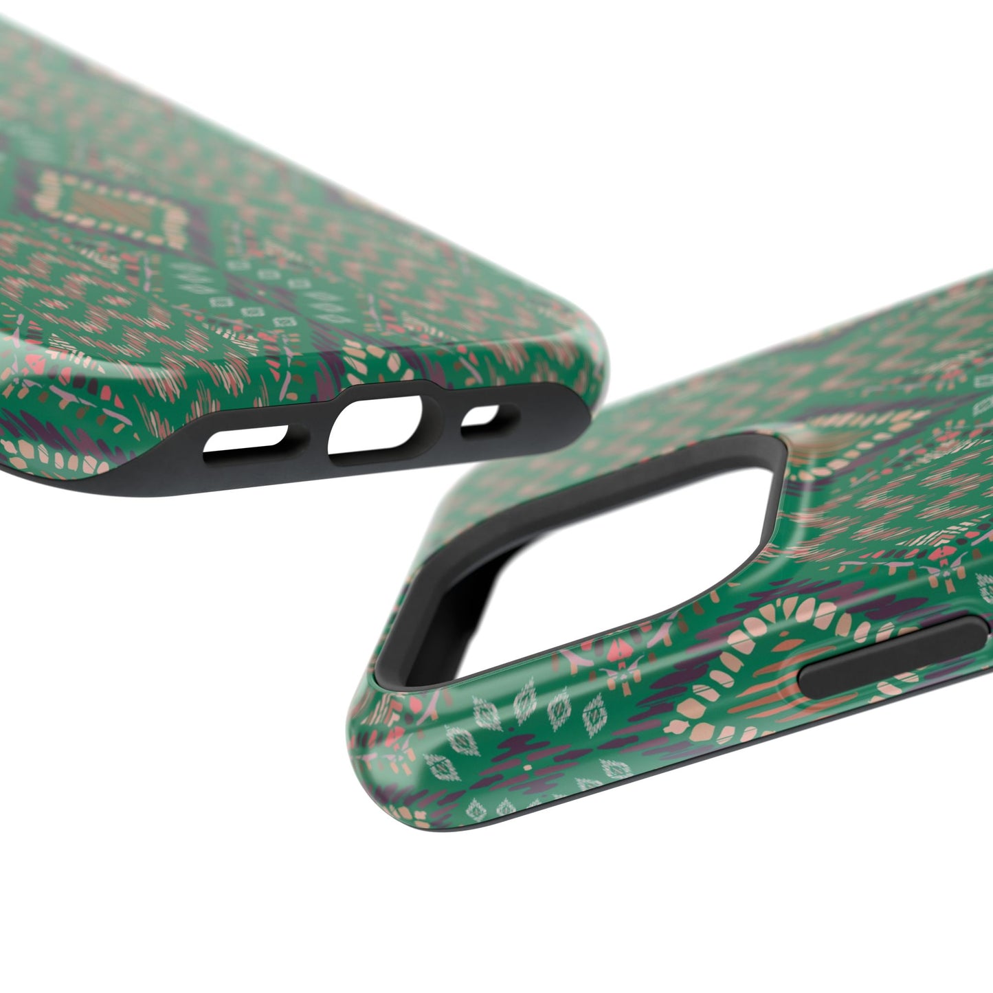 Emerald Green Geometric Design Iphone Magnetic Tough Case