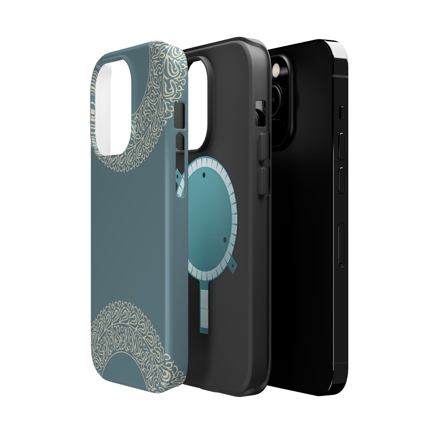 Beige geometric circle Design - Iphone Magnetic Tough Case
