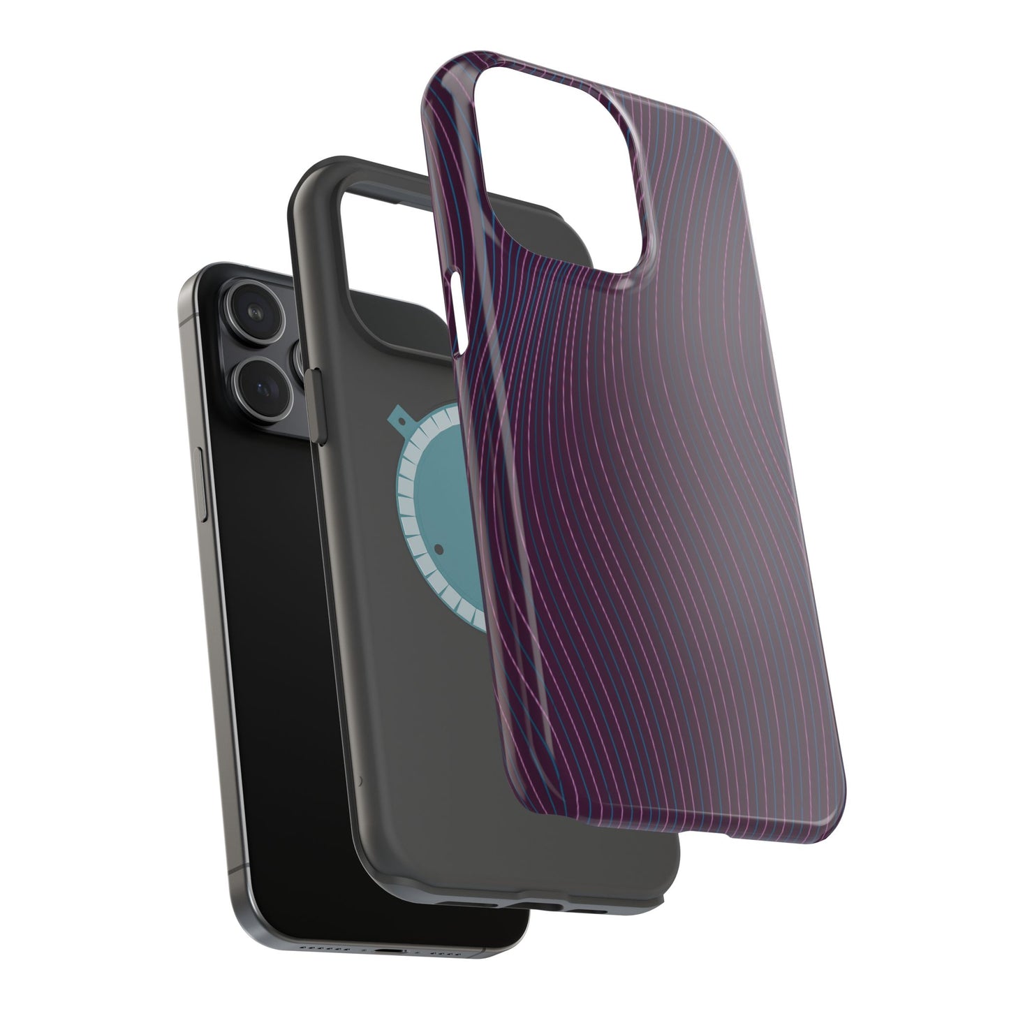 Purple Line Pattern Design - Iphone Magnetic Tough Case