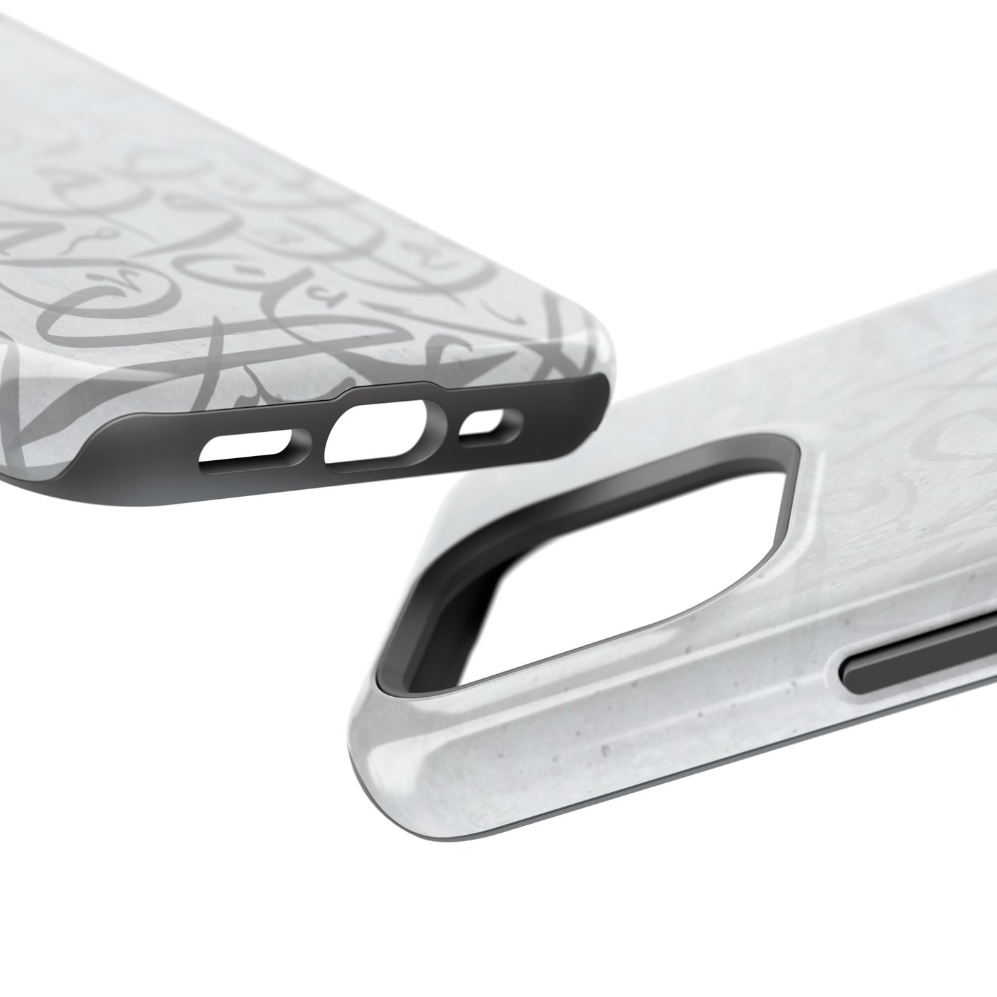 Arabic White and Grey Calligraphy Faded Design - Iphone Magnetic Tough Case