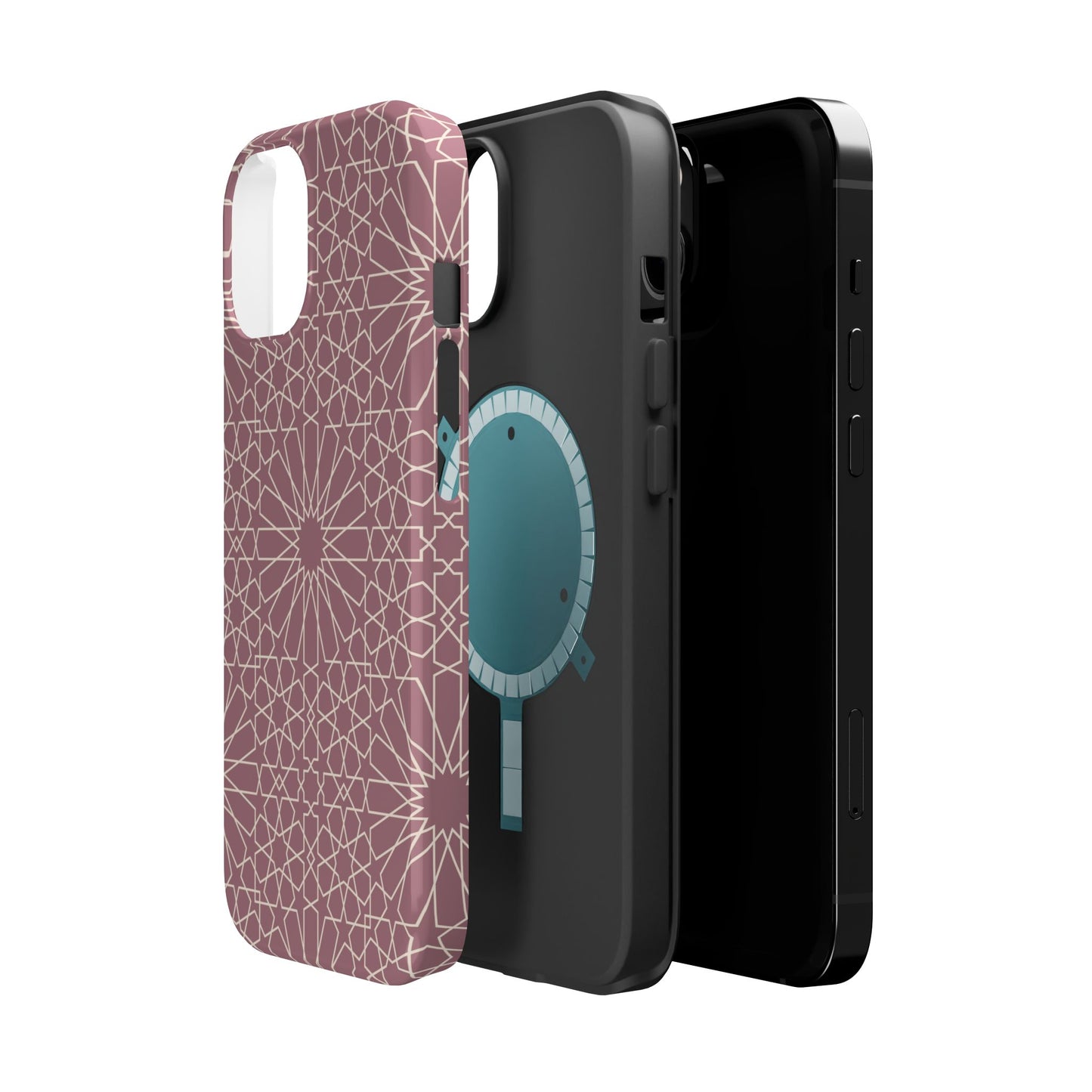 Pink Flower 🌸 Geometric Design Iphone Magnetic Tough Case