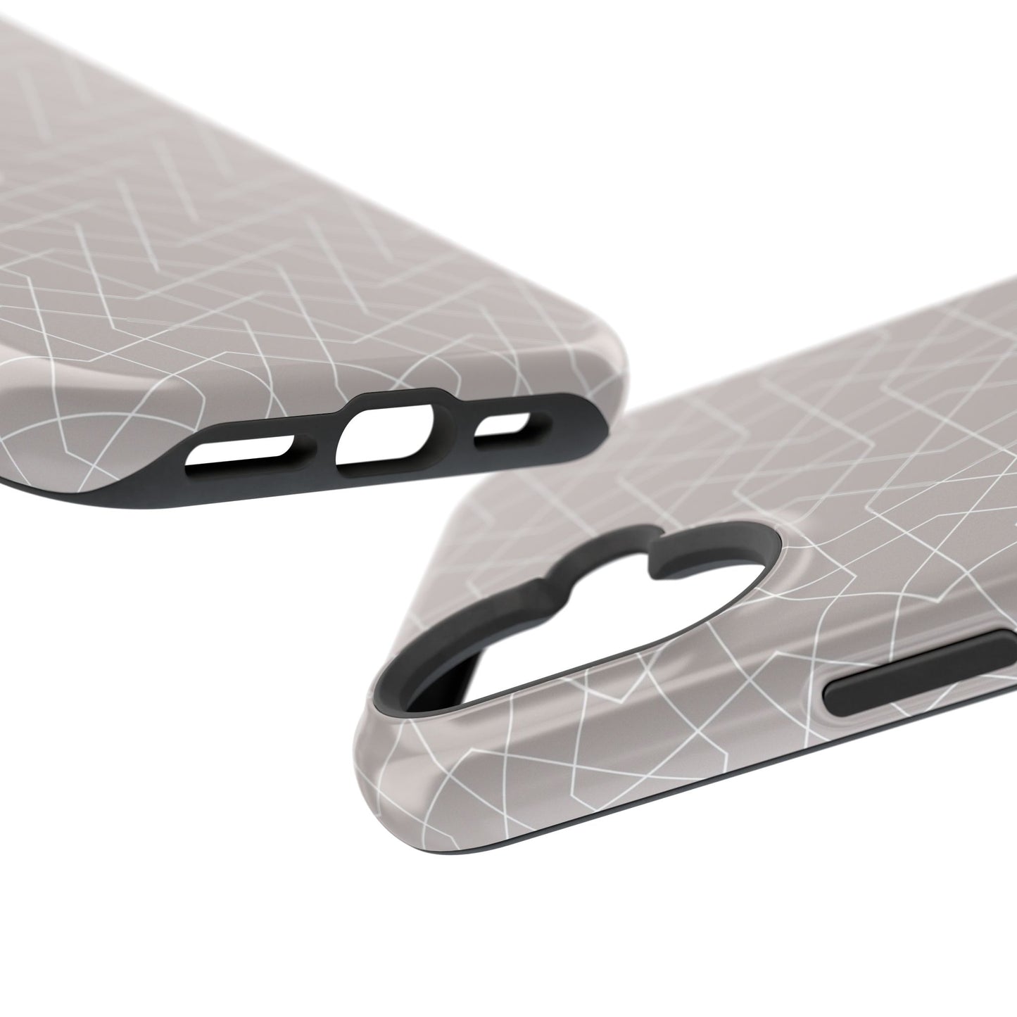 Beige and white geometric Design - Iphone Magnetic Tough Case