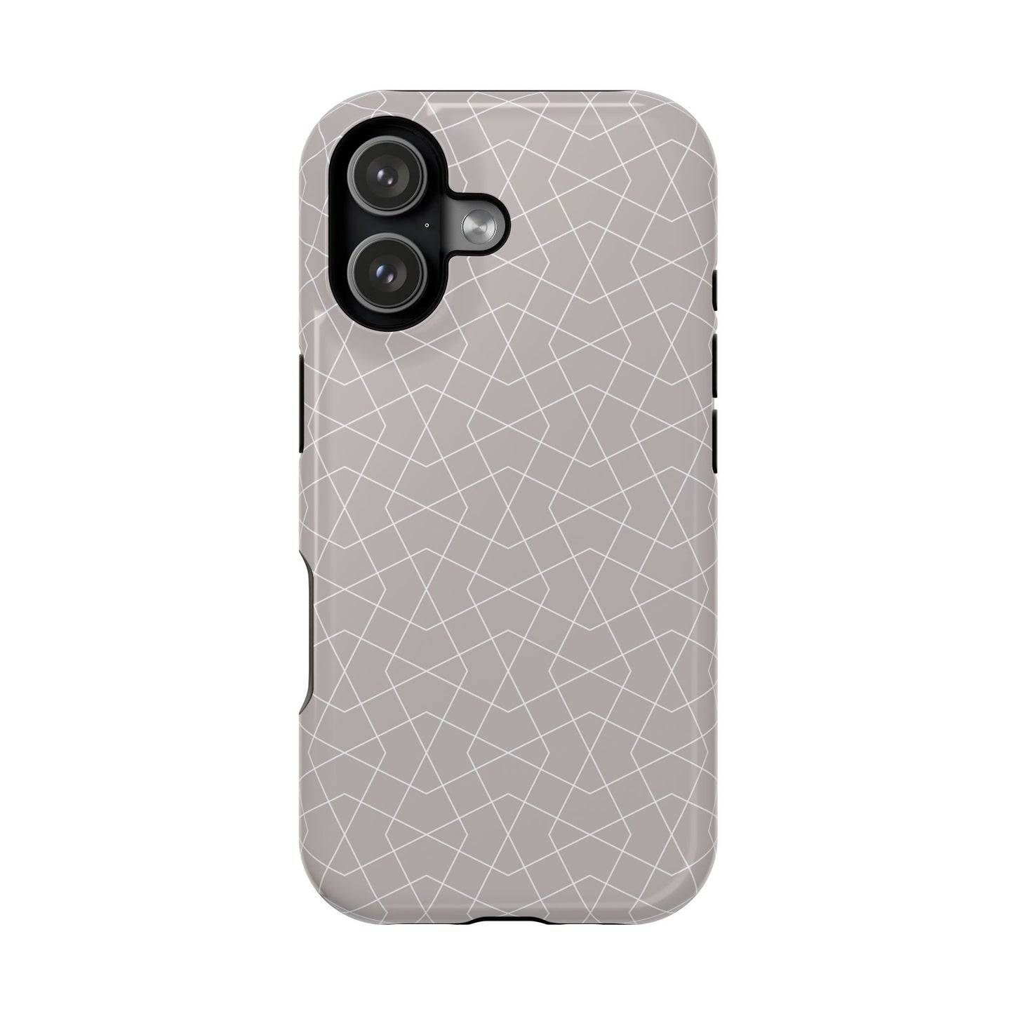 Beige and white geometric Design - Iphone Magnetic Tough Case