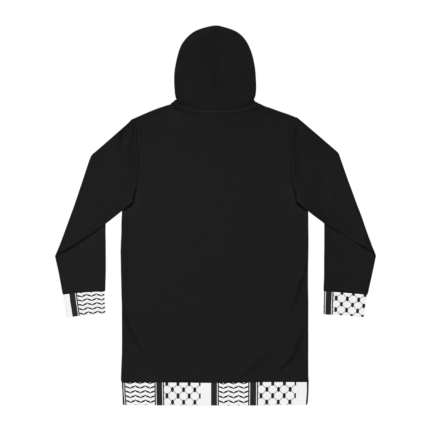 Black and White Hattah Design - Stylish Women's Hoodie Dress