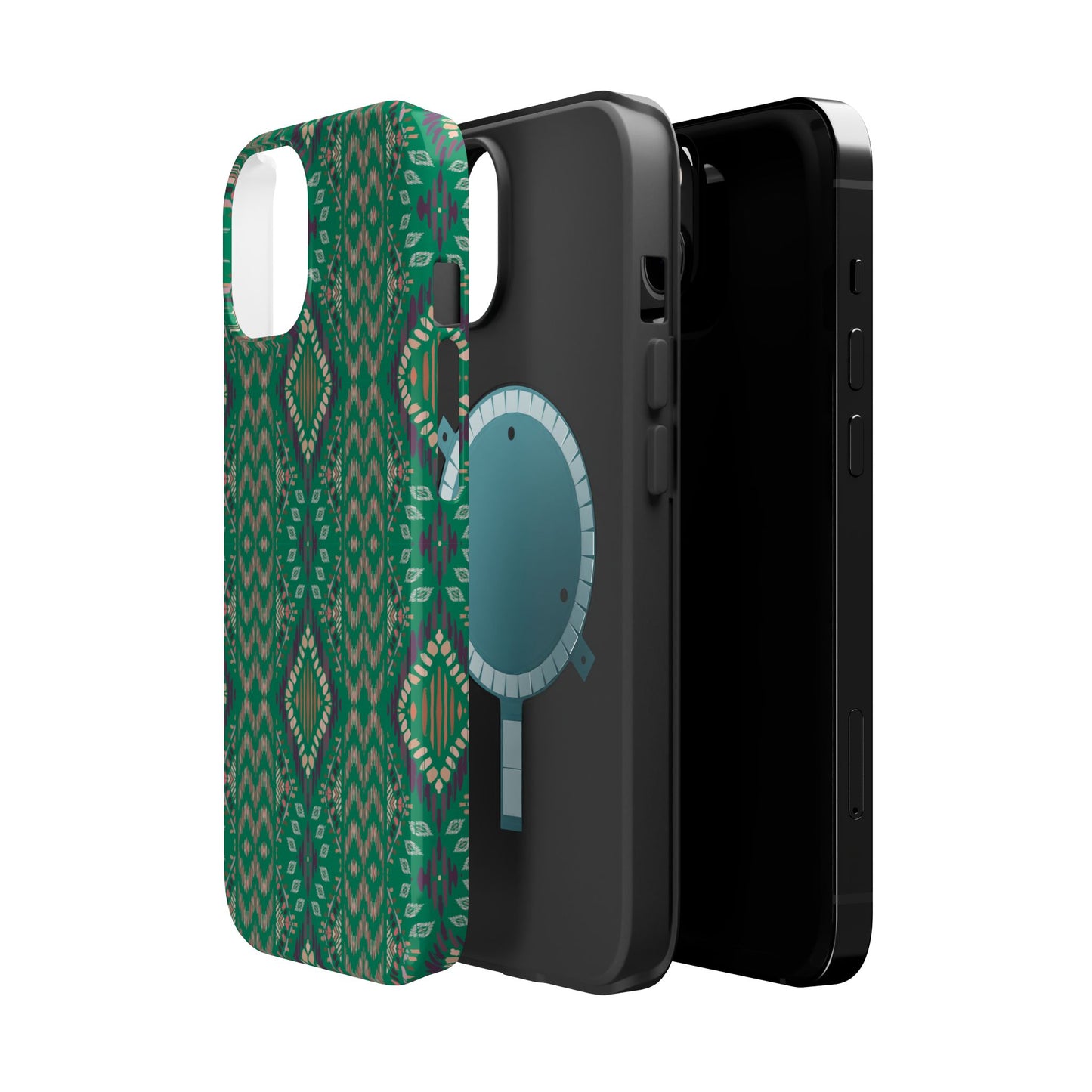Emerald Green Geometric Design Iphone Magnetic Tough Case