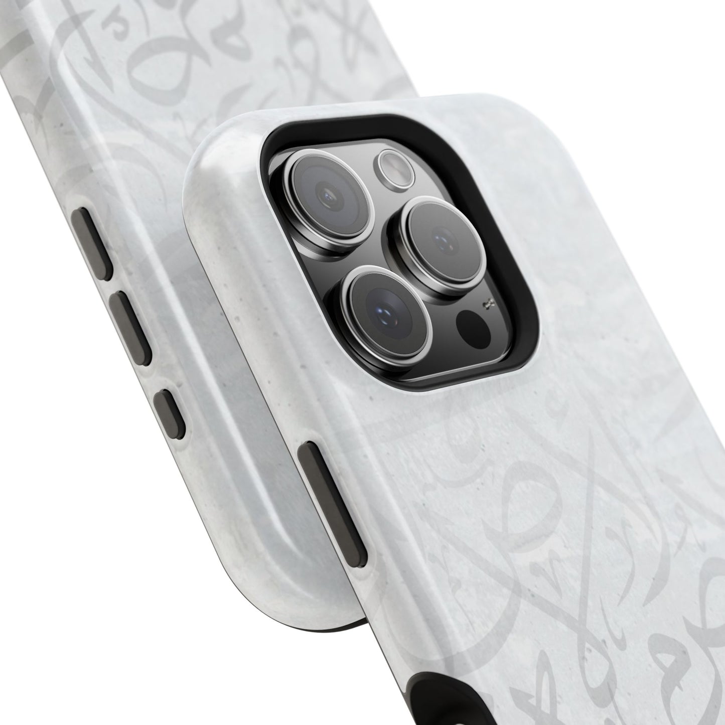 Arabic White and Grey Calligraphy Faded Design - Iphone Magnetic Tough Case