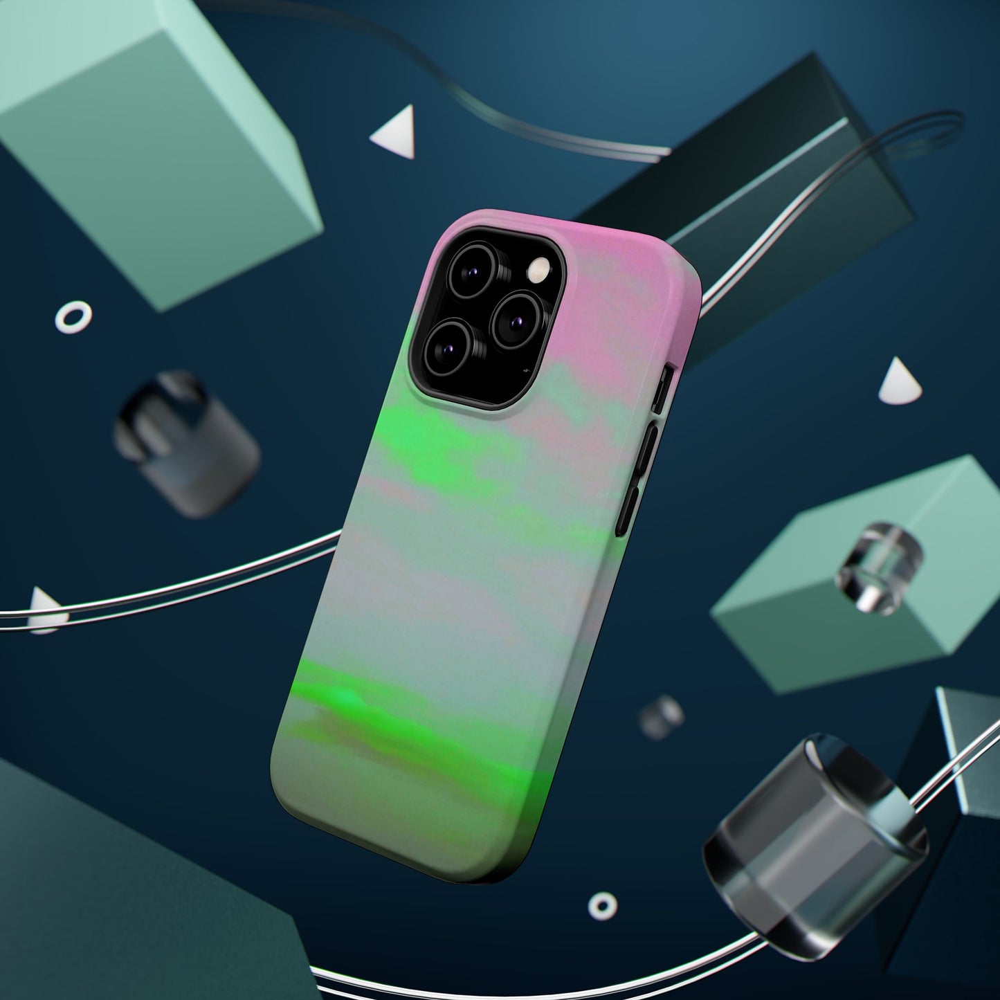 Green and pink sky Design - Iphone Magnetic Tough Case