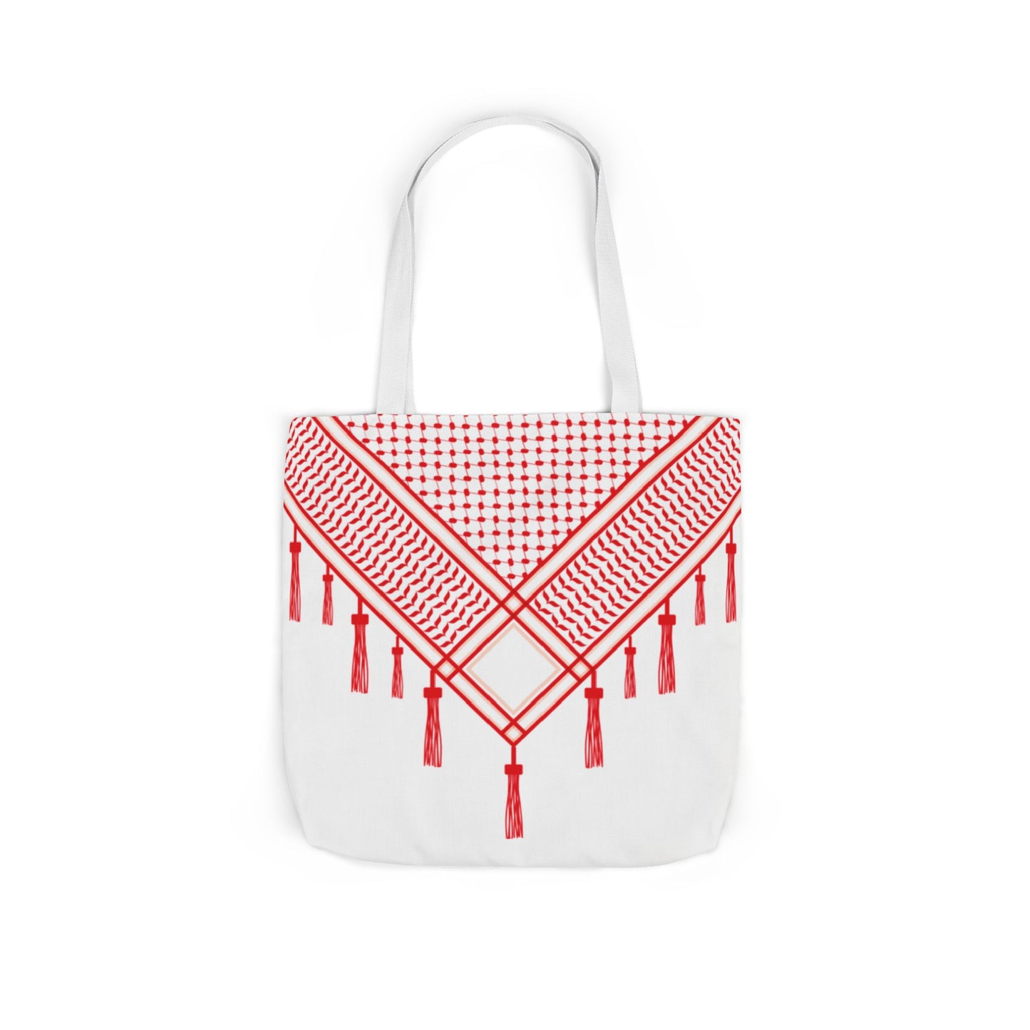 Red and White Shmagh Design Tote Bag