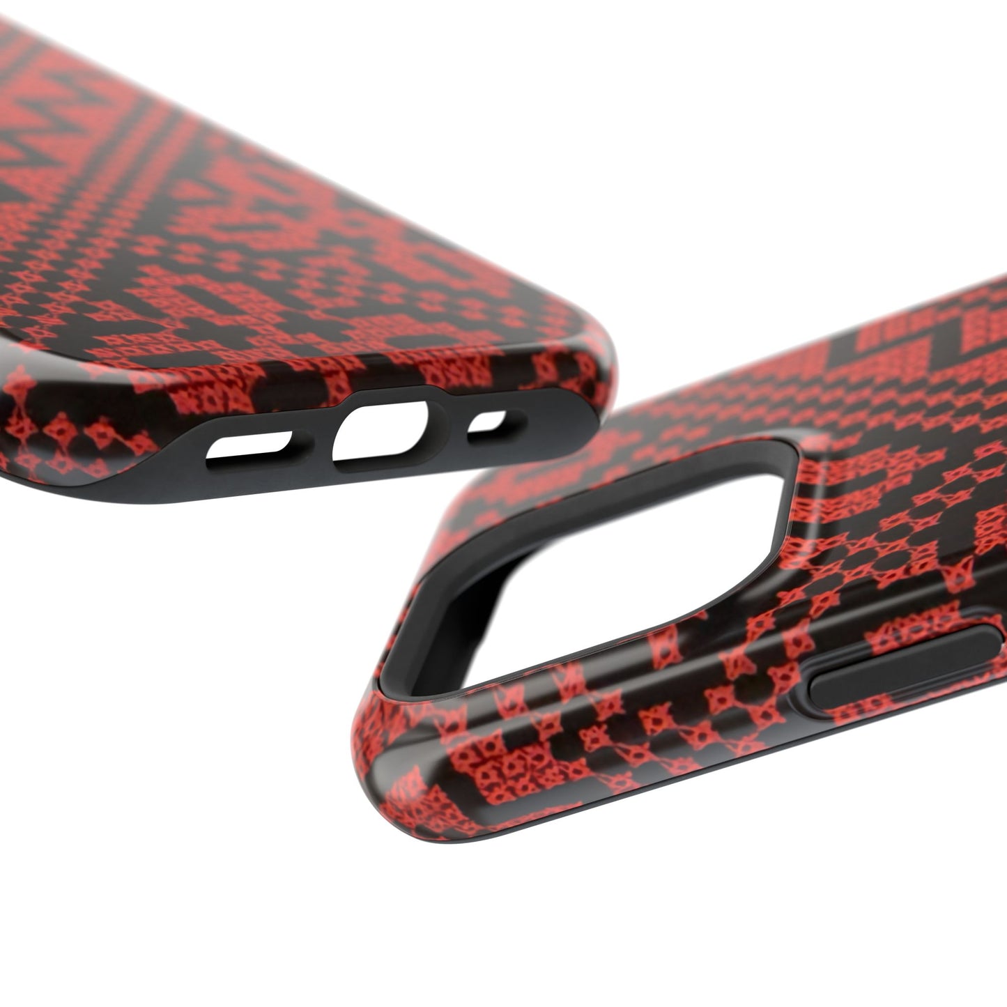 Red and Black Tatreez Design - Iphone Magnetic Tough Case