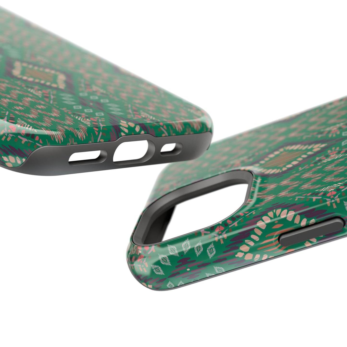 Emerald Green Geometric Design Iphone Magnetic Tough Case