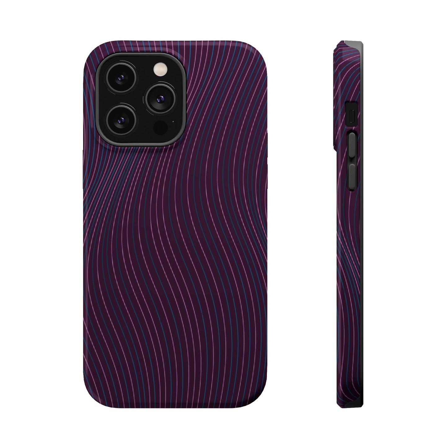 Purple Line Pattern Design - Iphone Magnetic Tough Case