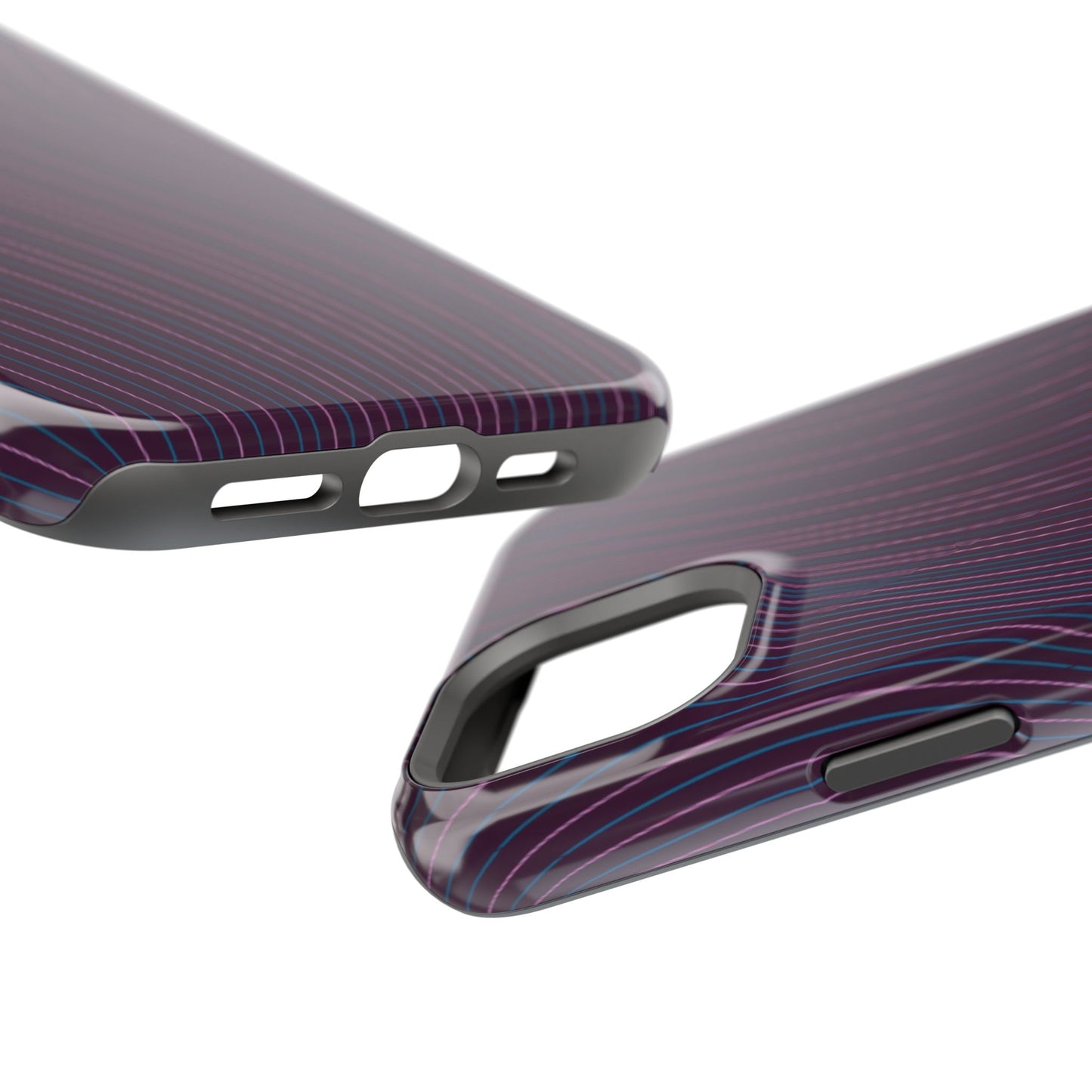 Purple Line Pattern Design - Iphone Magnetic Tough Case
