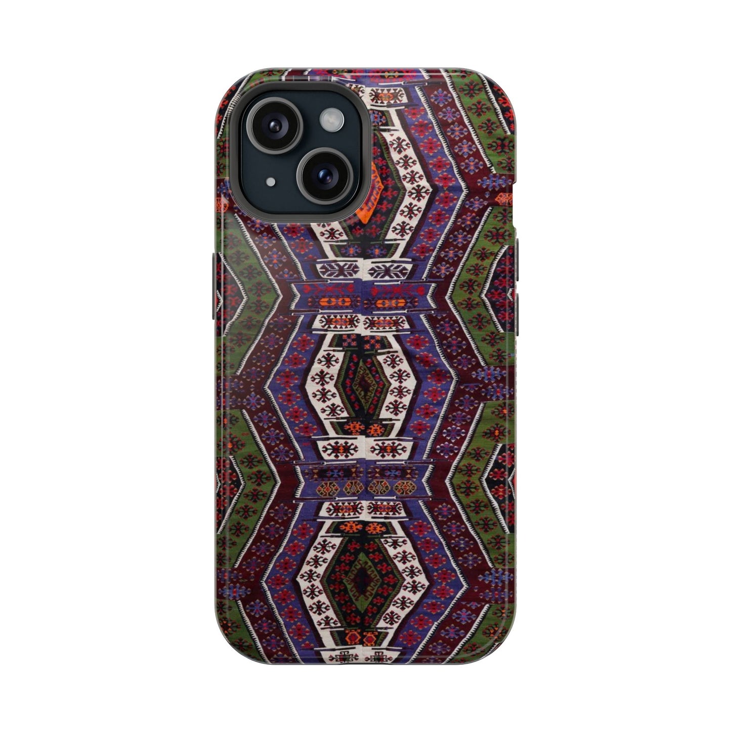Purple and Green Geometric Design - Iphone Magnetic Tough Case