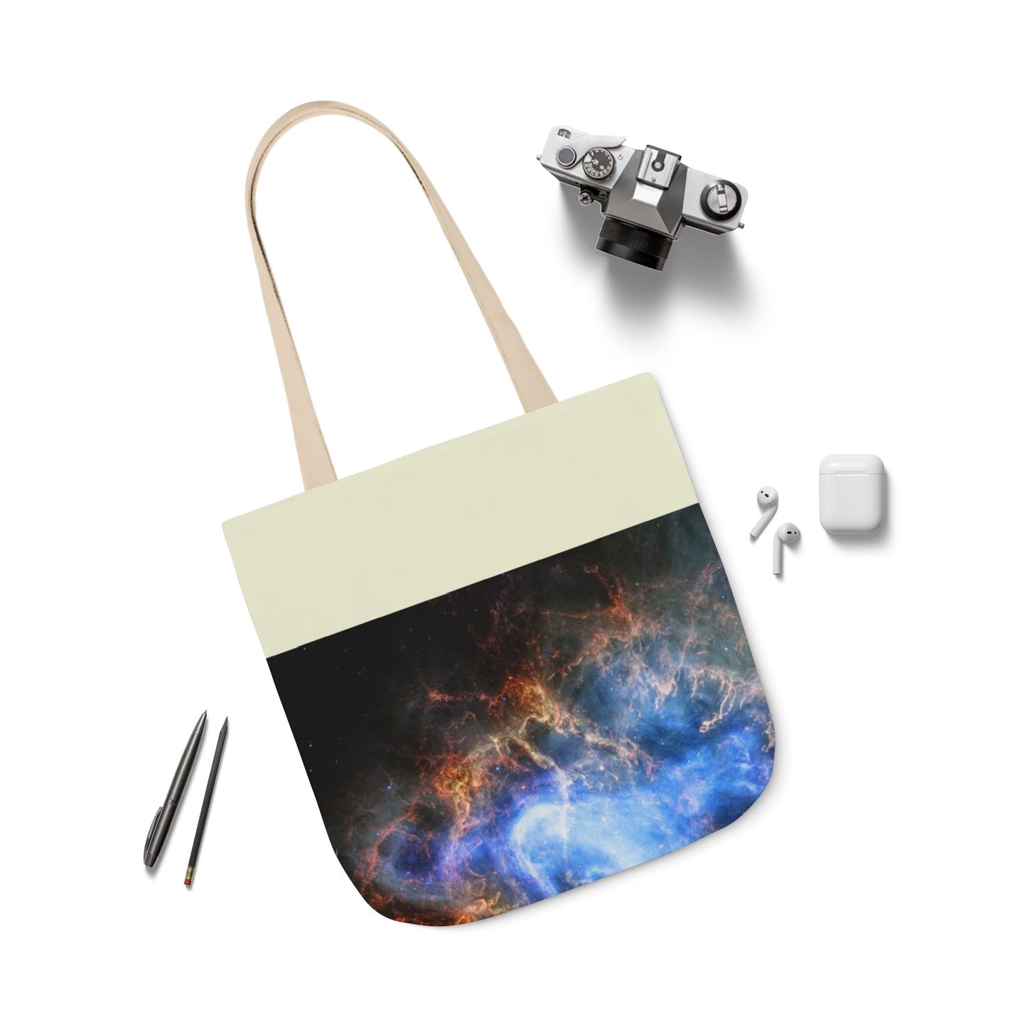 Crab Nebula Canvas Tote Bag, 3-Color Straps