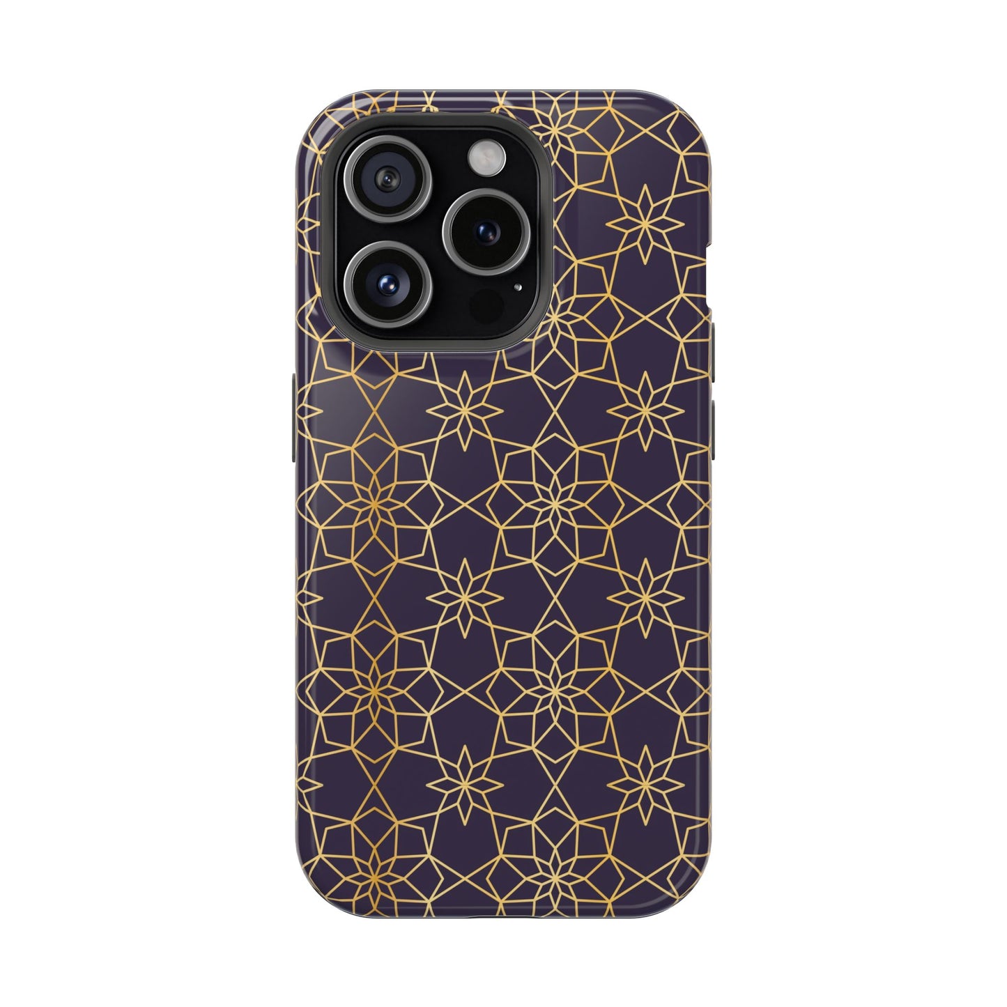 Gold and Purple Geometric Design Iphone Magnetic Tough Case