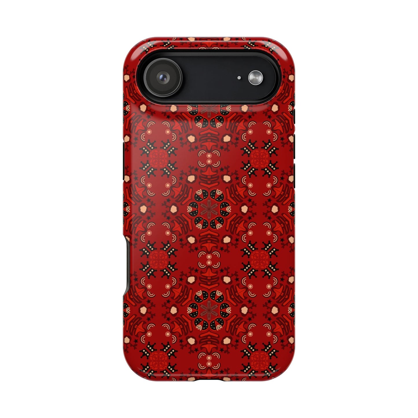 Red geometric Design - Iphone Magnetic Tough Case