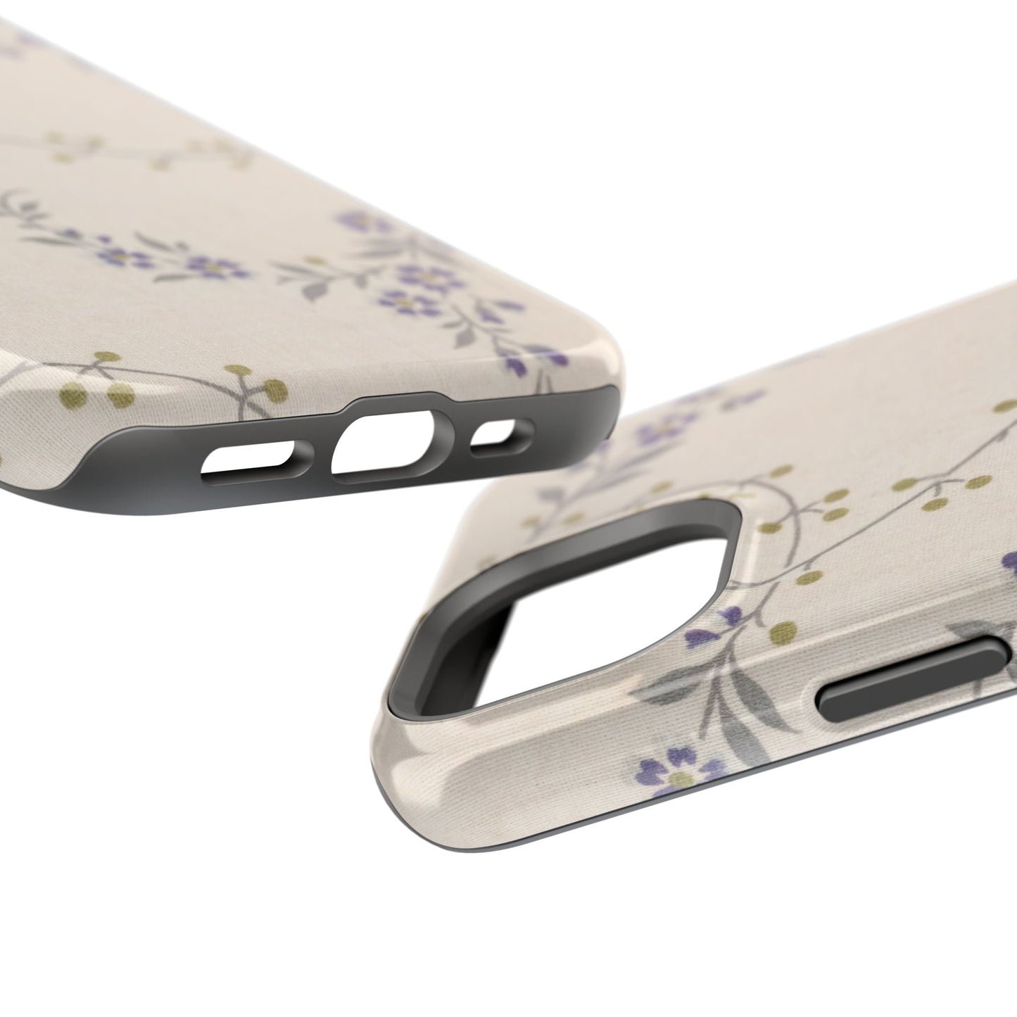Purple Floral Design - Iphone Magnetic Tough Case