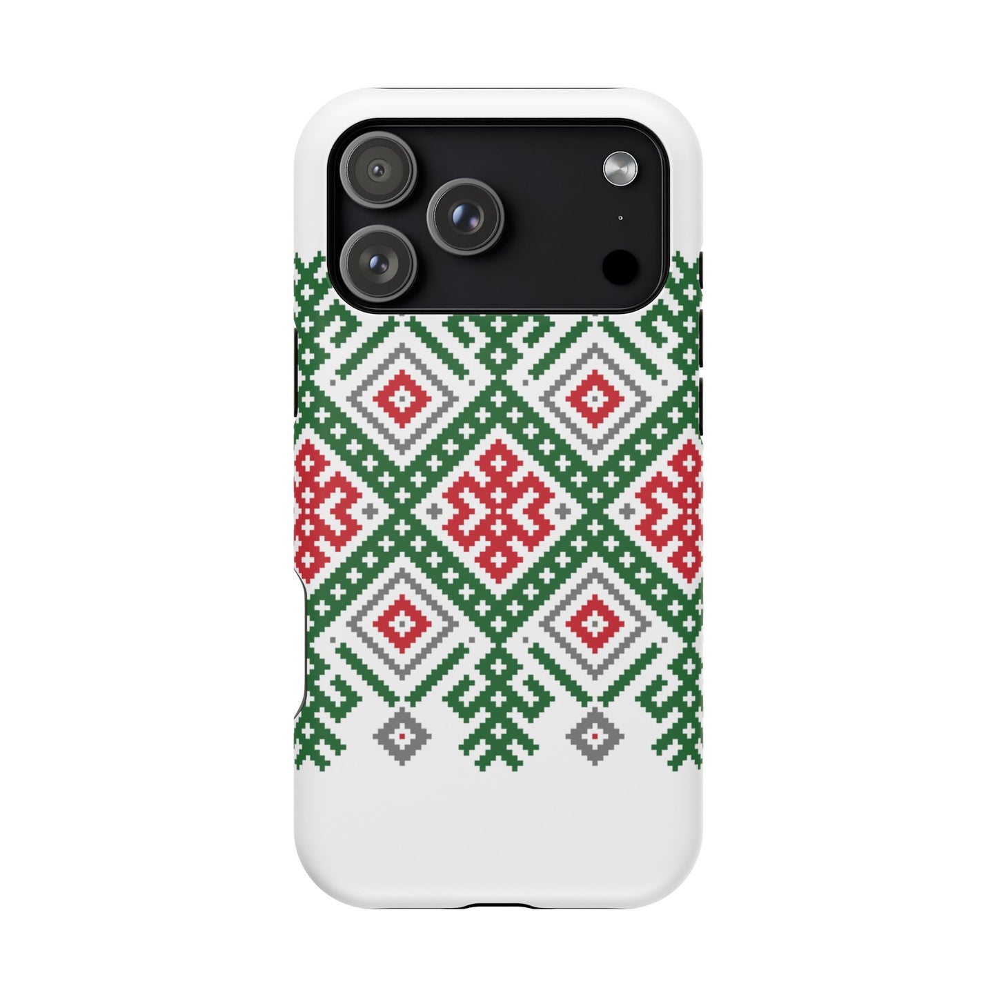 Red white Green and Black Geometric Design Iphone Magnetic Tough Case