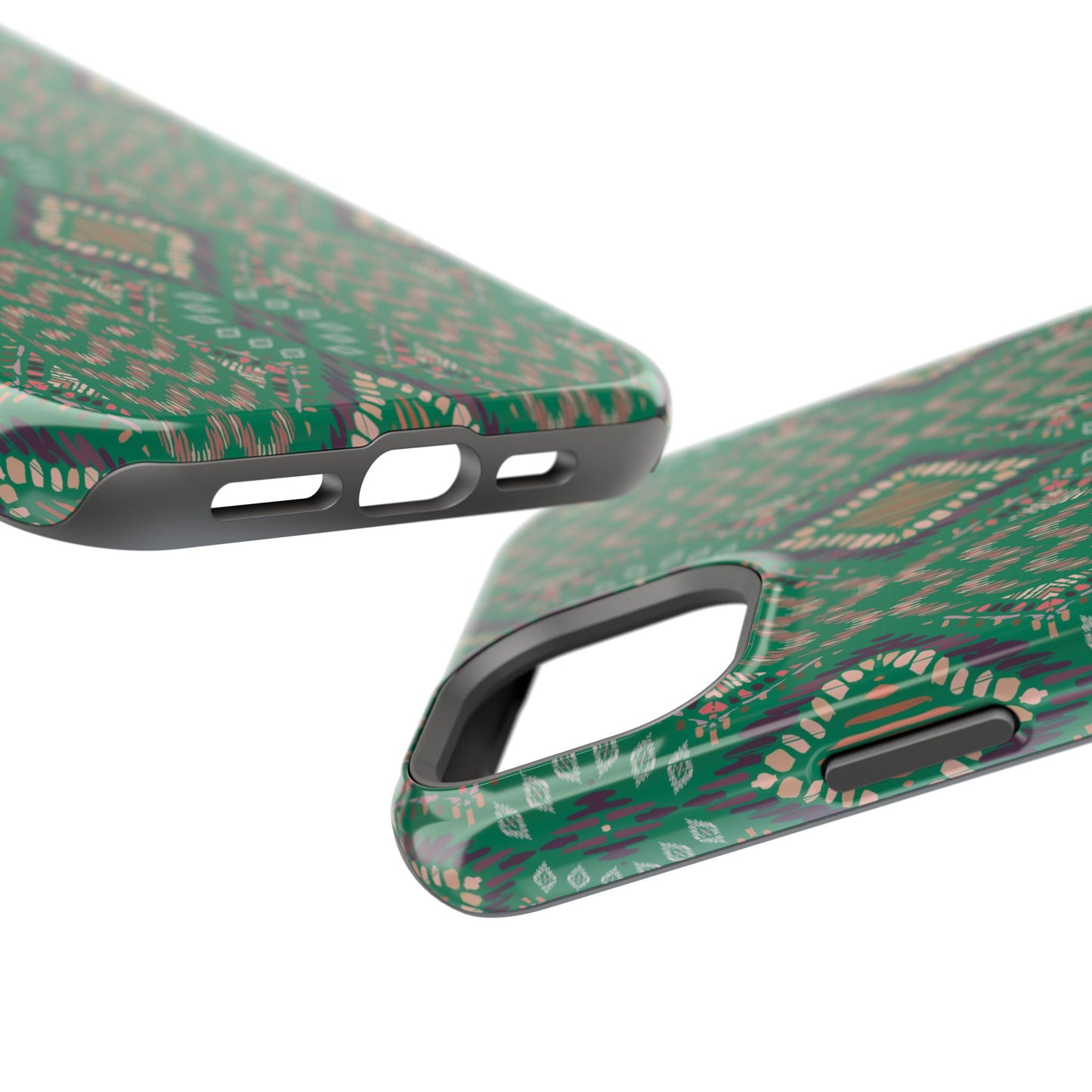 Emerald Green Geometric Design Iphone Magnetic Tough Case