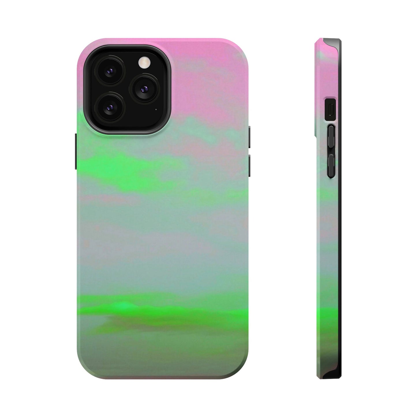 Green and pink sky Design - Iphone Magnetic Tough Case
