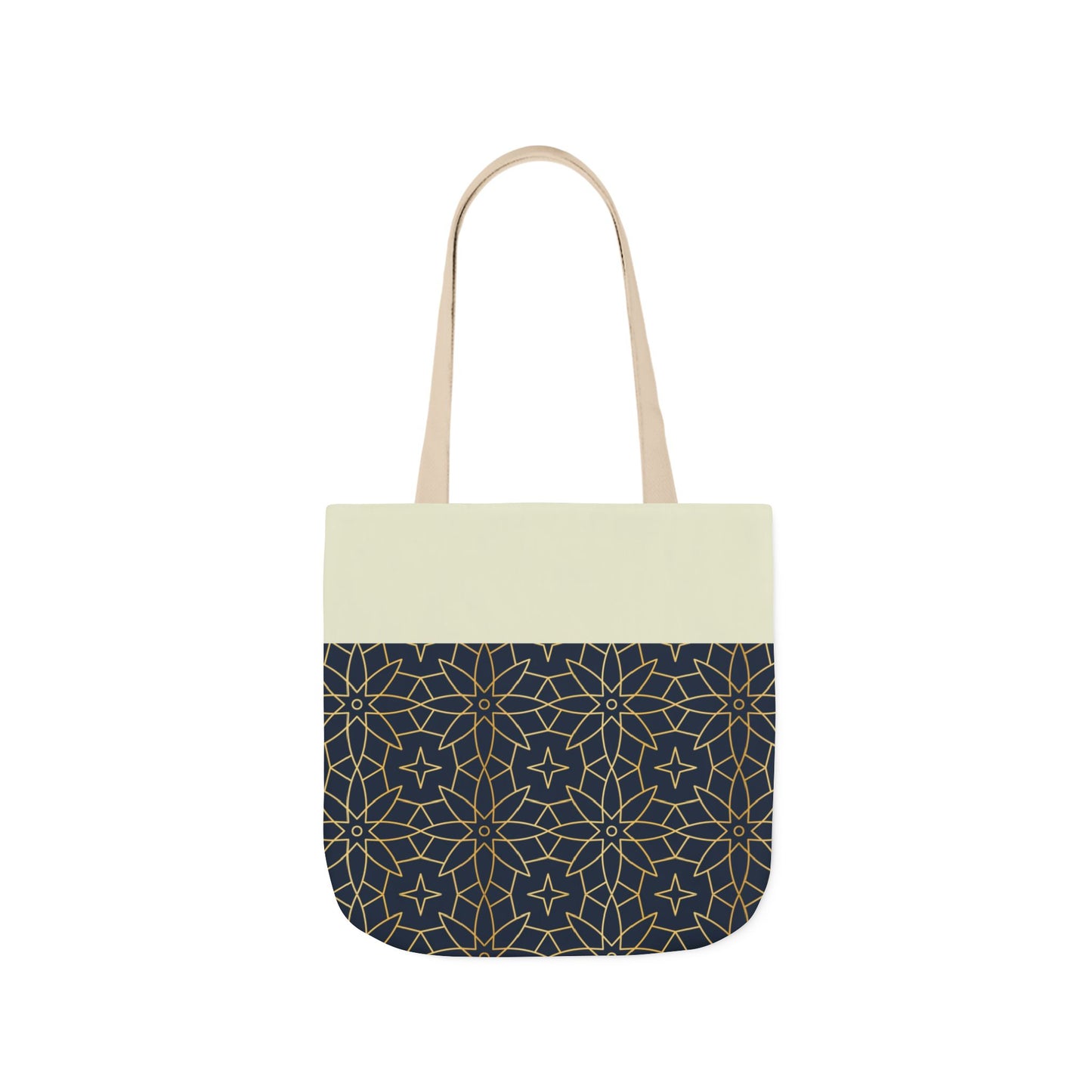 Navy and Gold Star ⭐️ Geometric Tote Bag, 2-Color Strap