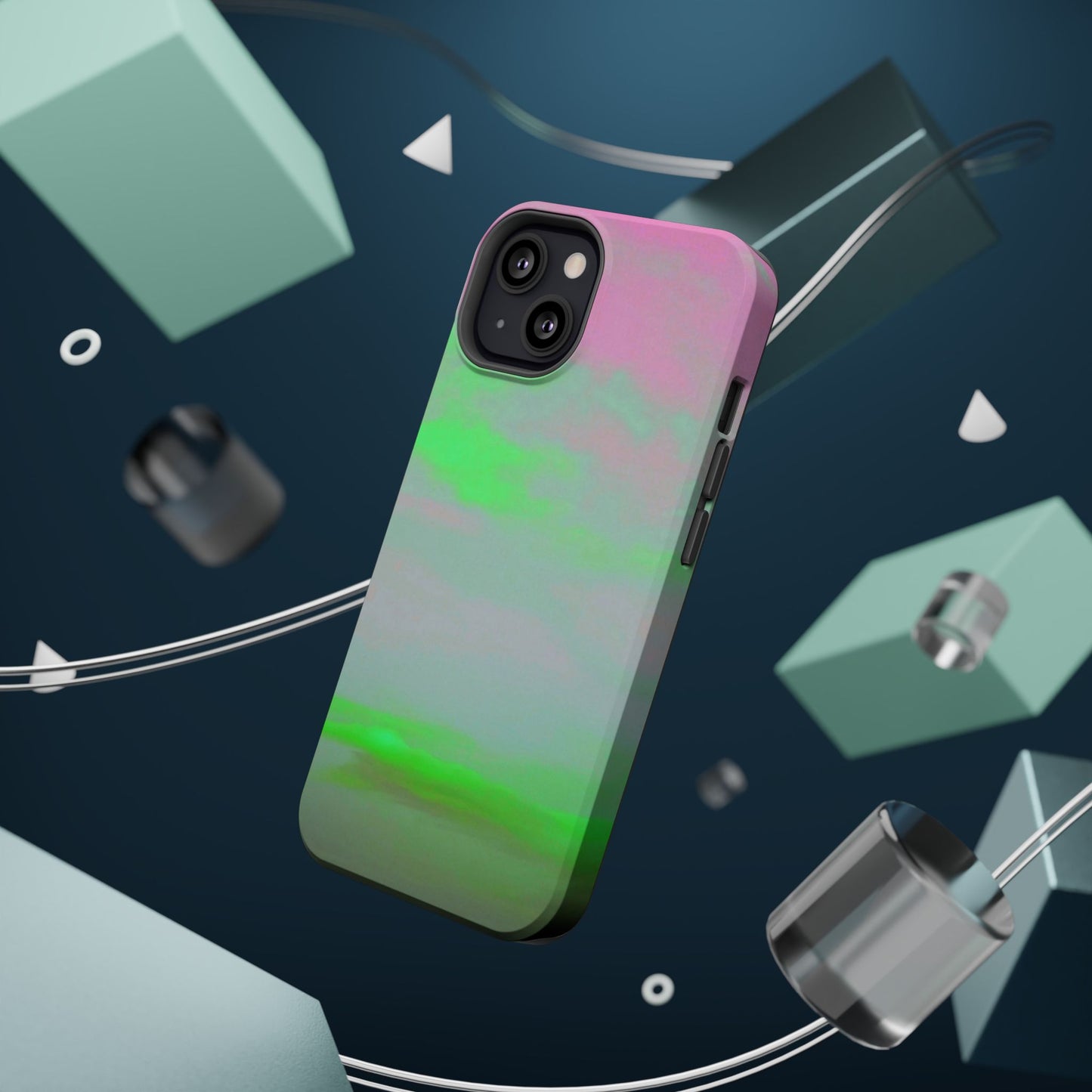 Green and pink sky Design - Iphone Magnetic Tough Case