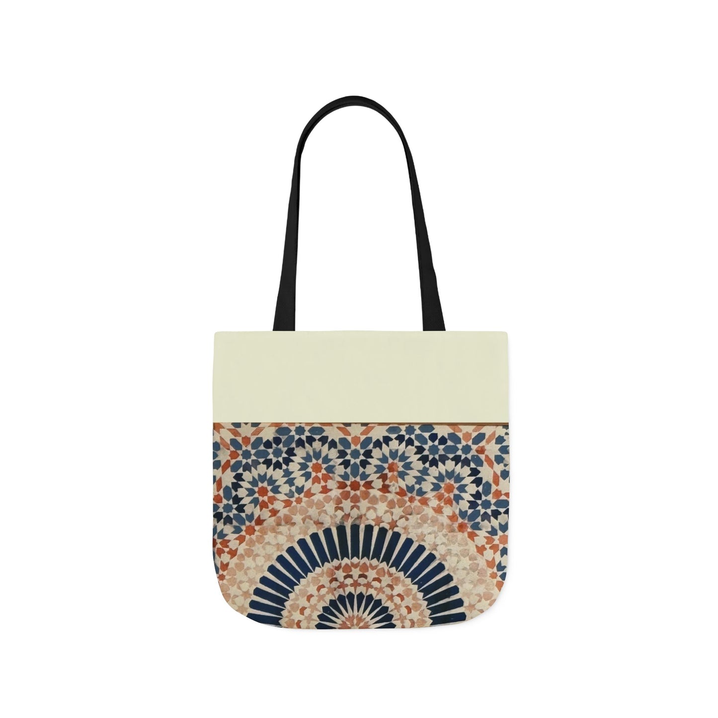 Moroccan Design Tote Bag, 3-Color Straps