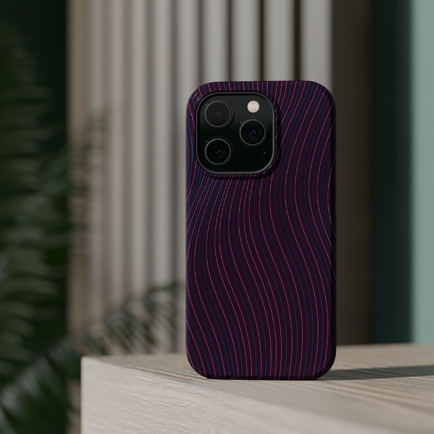 Purple Line Pattern Design - Iphone Magnetic Tough Case