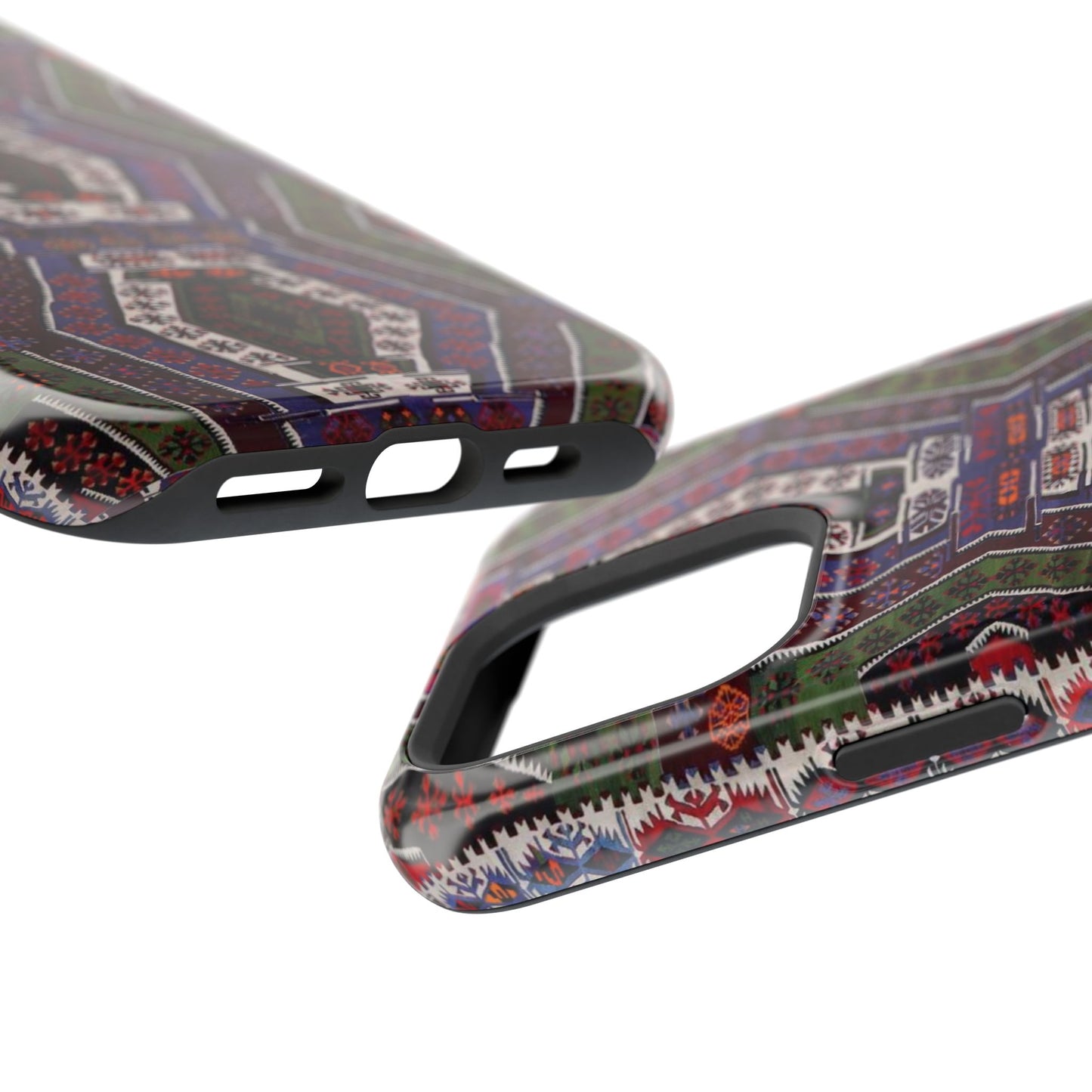 Purple and Green Geometric Design - Iphone Magnetic Tough Case