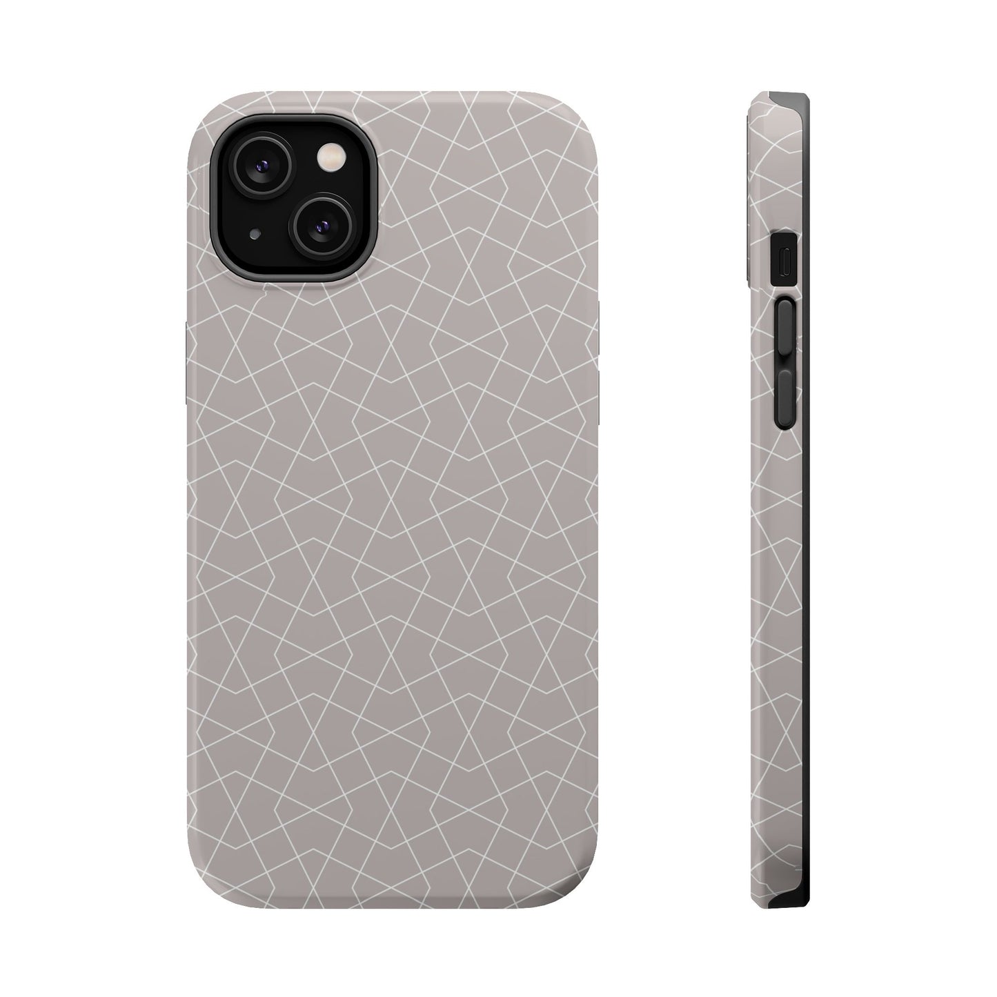 Beige and white geometric Design - Iphone Magnetic Tough Case