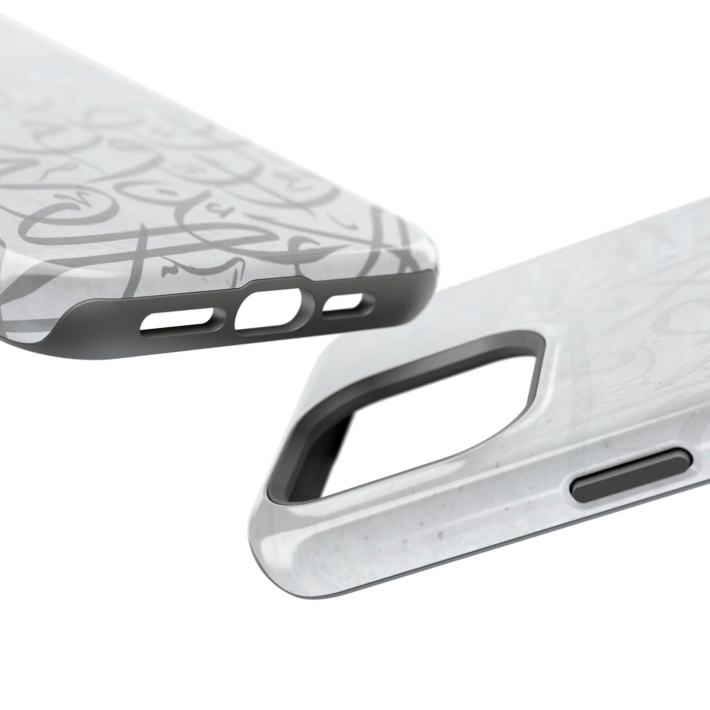 Arabic White and Grey Calligraphy Faded Design - Iphone Magnetic Tough Case