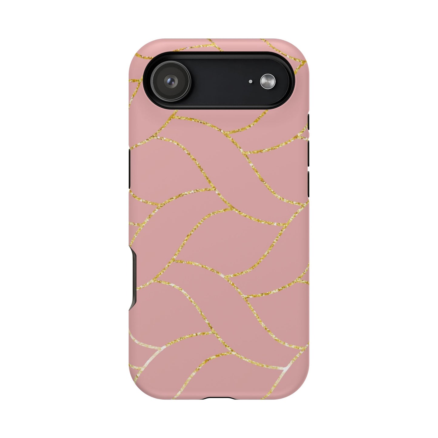 Pink and Gold Geometric Design - Iphone Magnetic Tough Case