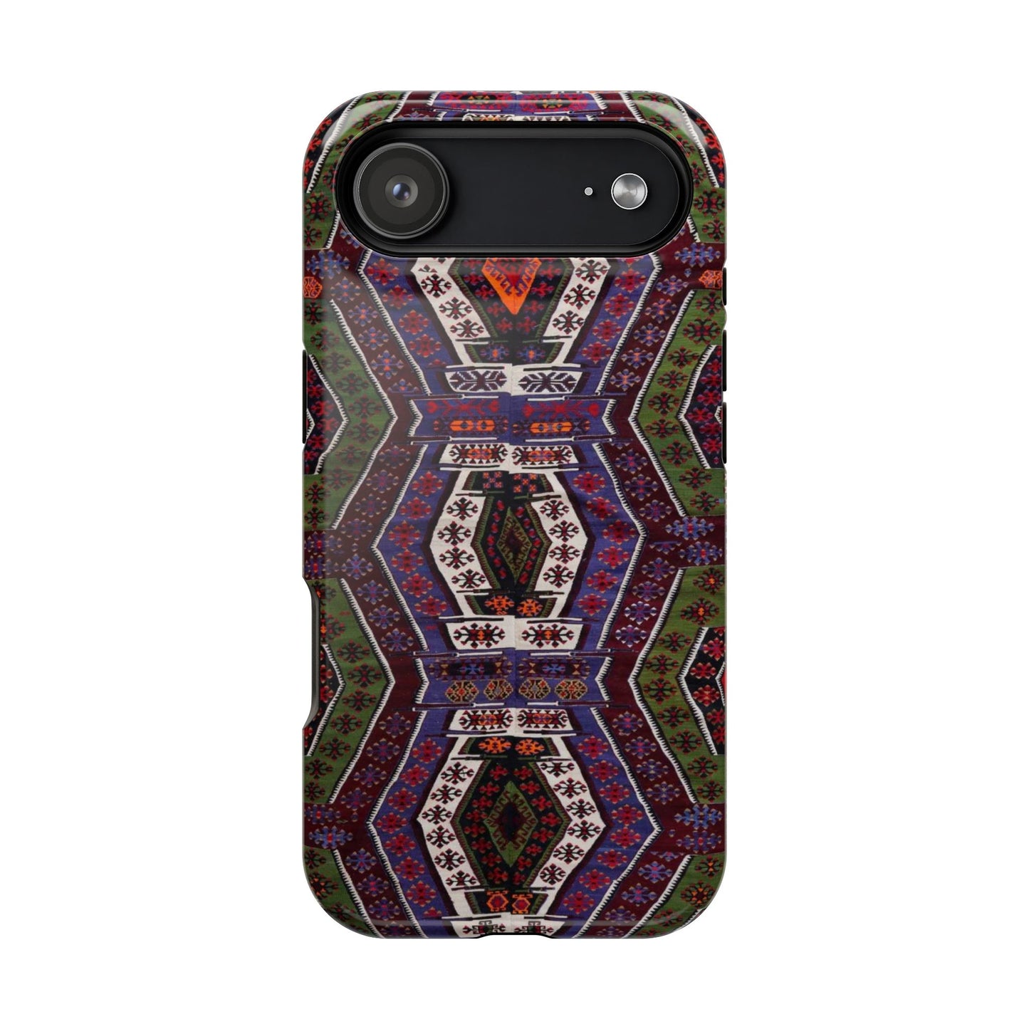 Purple and Green Geometric Design - Iphone Magnetic Tough Case