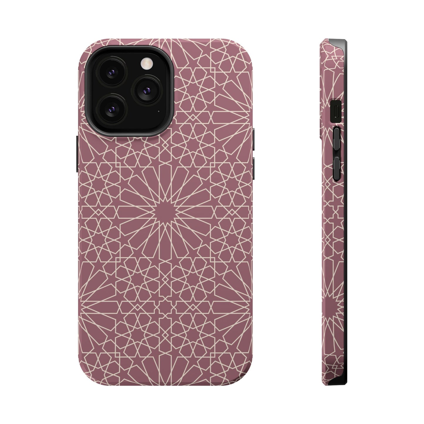 Pink Flower 🌸 Geometric Design Iphone Magnetic Tough Case